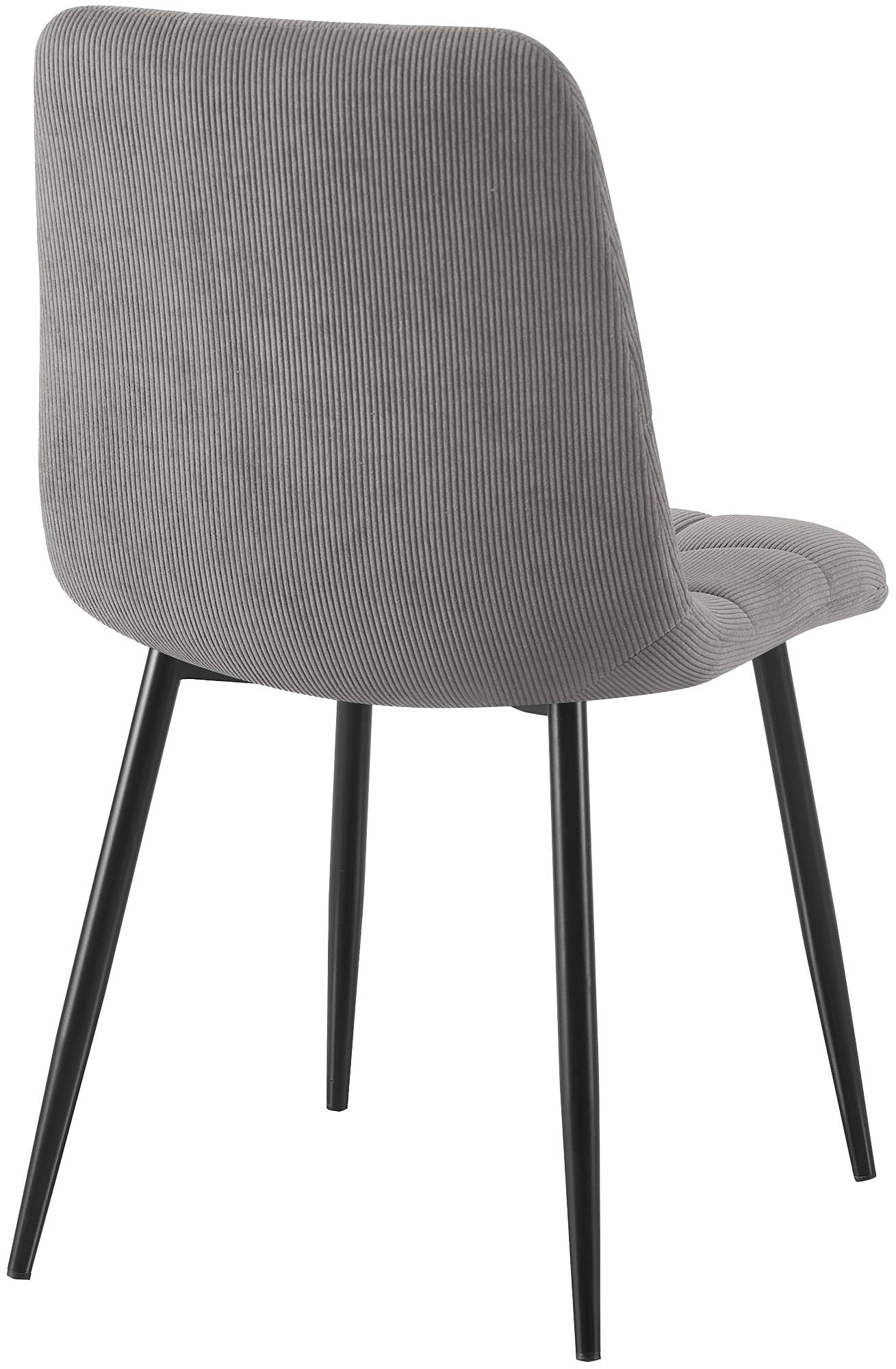 2er Set Esszimmerstuhl Antibes Cord, grau