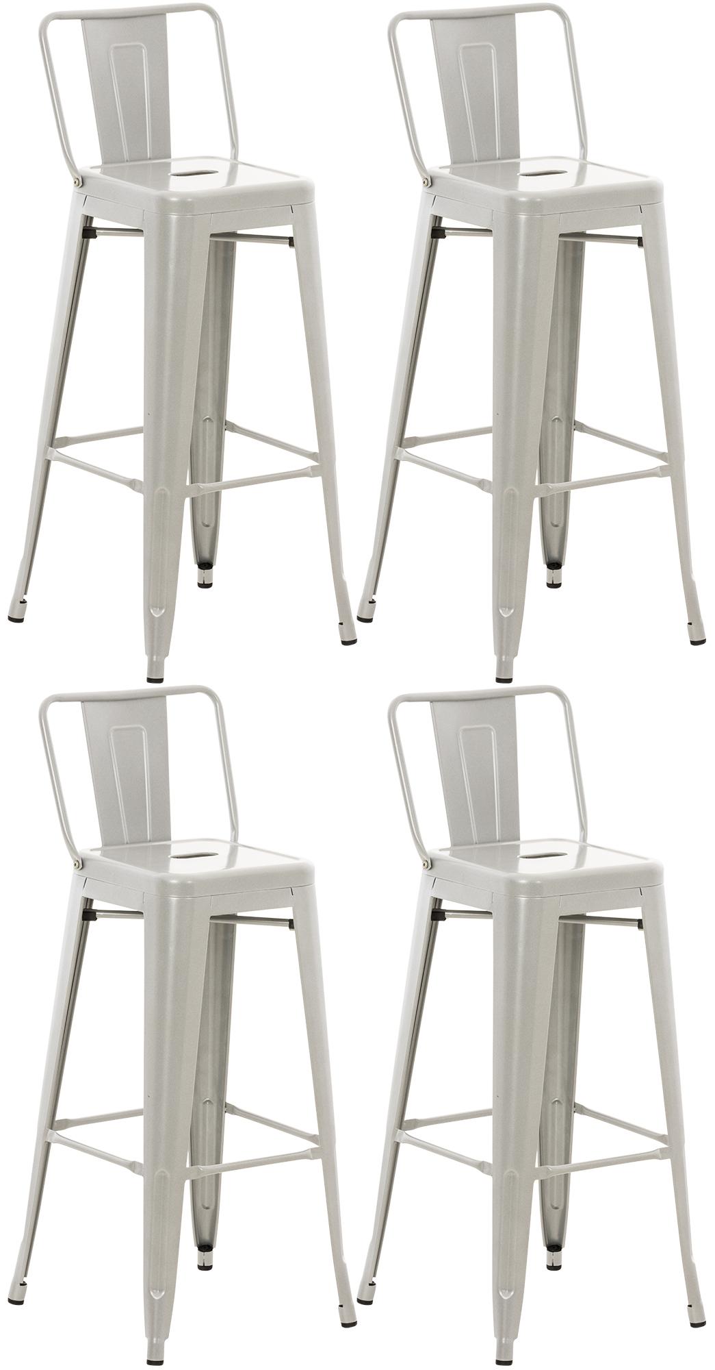4er Set Barhocker Mason, silber