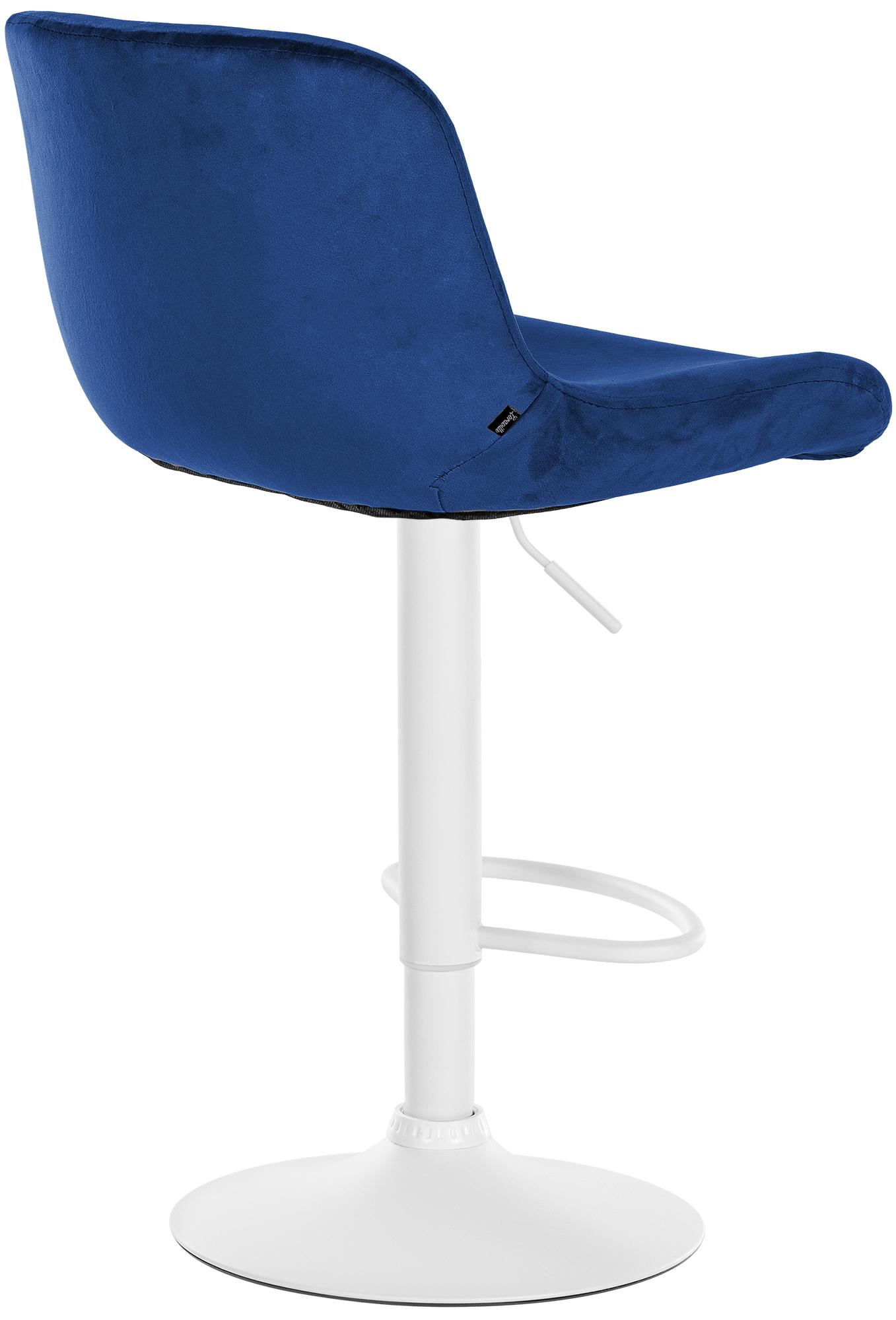 Barhocker Solon Weiß Samt, blau