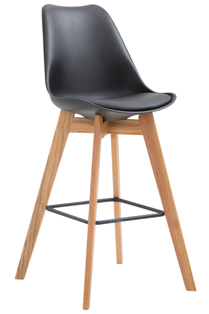 2er Set Barhocker Metz Kunststoff natura, schwarz