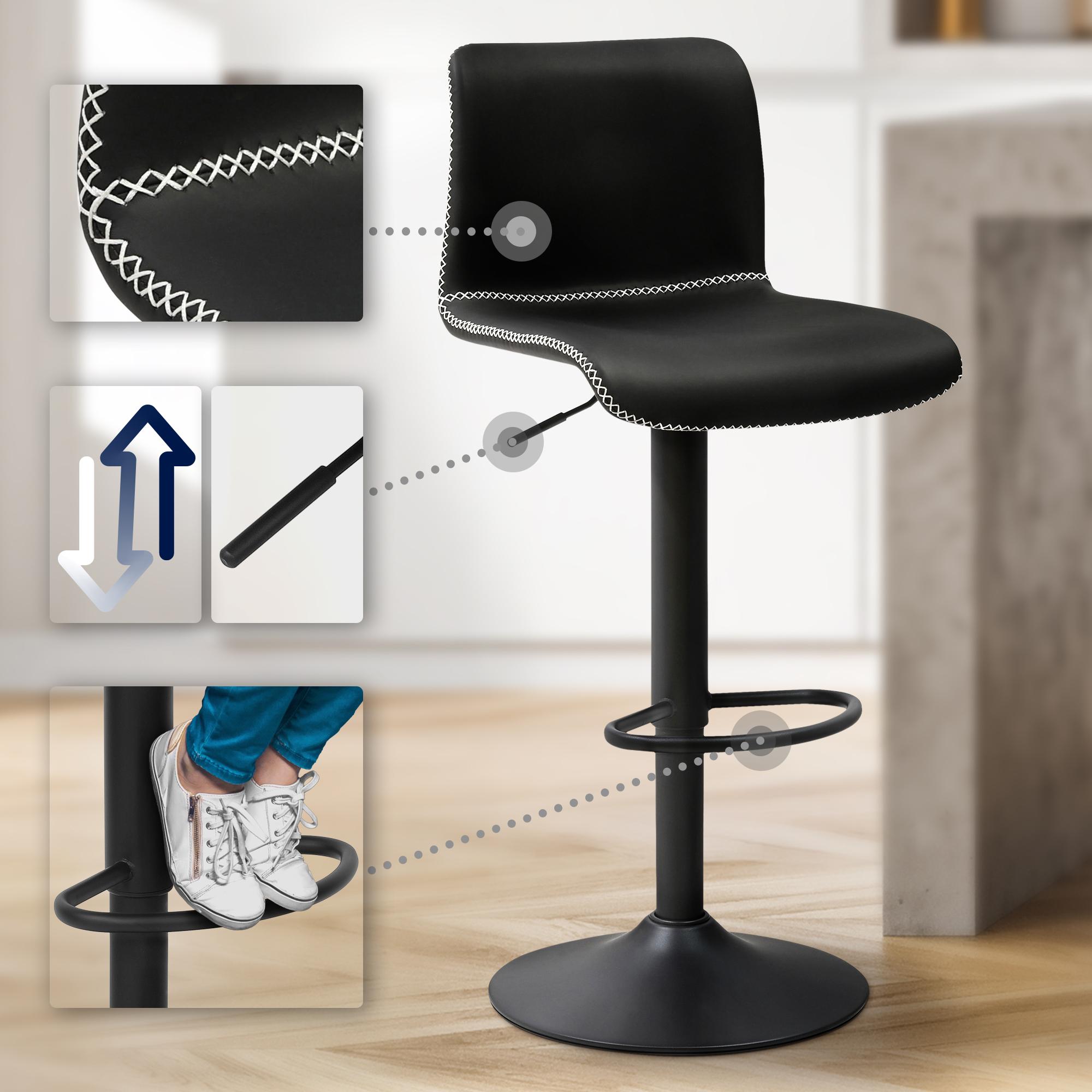 Barhocker Henchy Kunstleder, schwarz