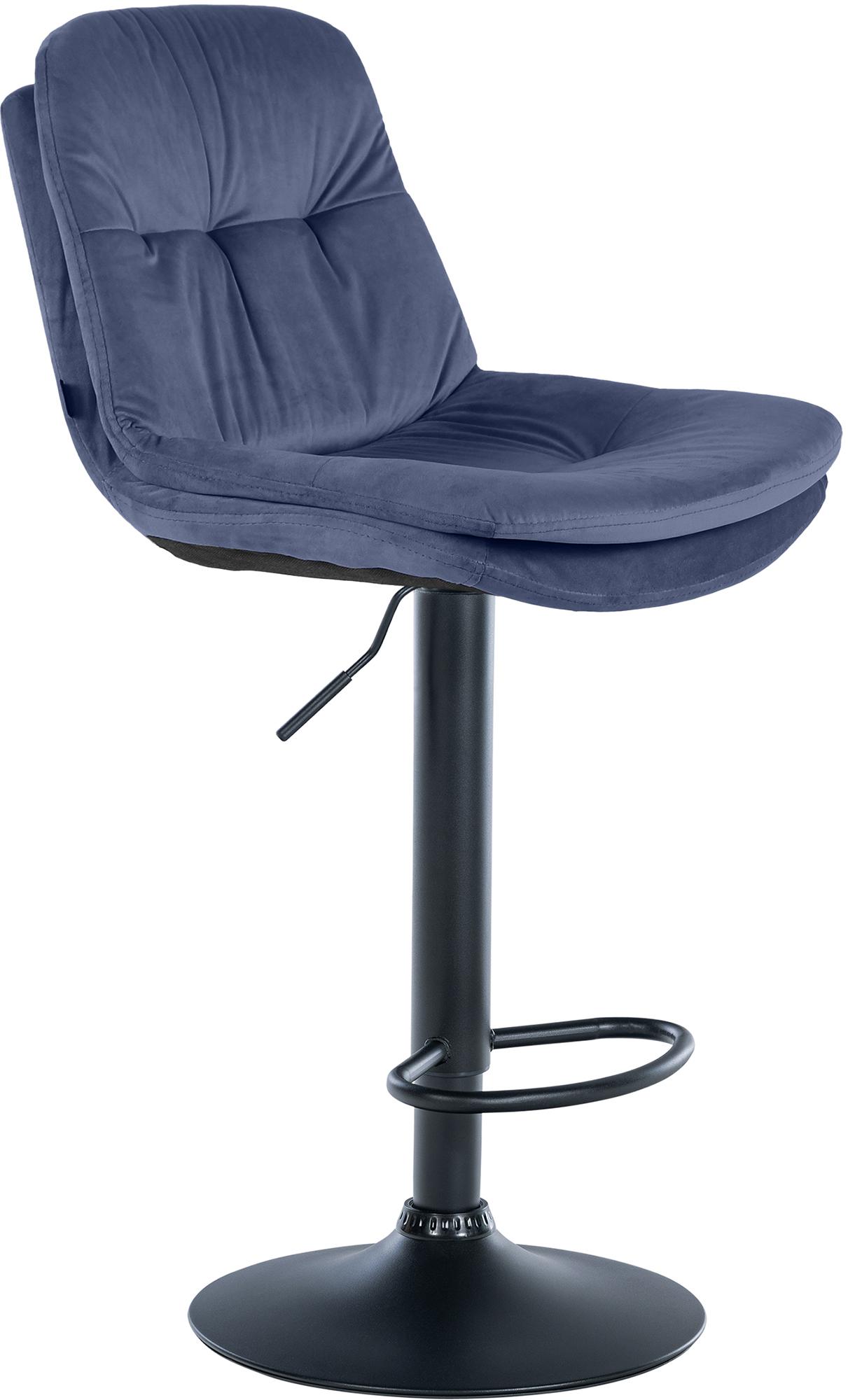 Barhocker Laurel Samt schwarz, blau