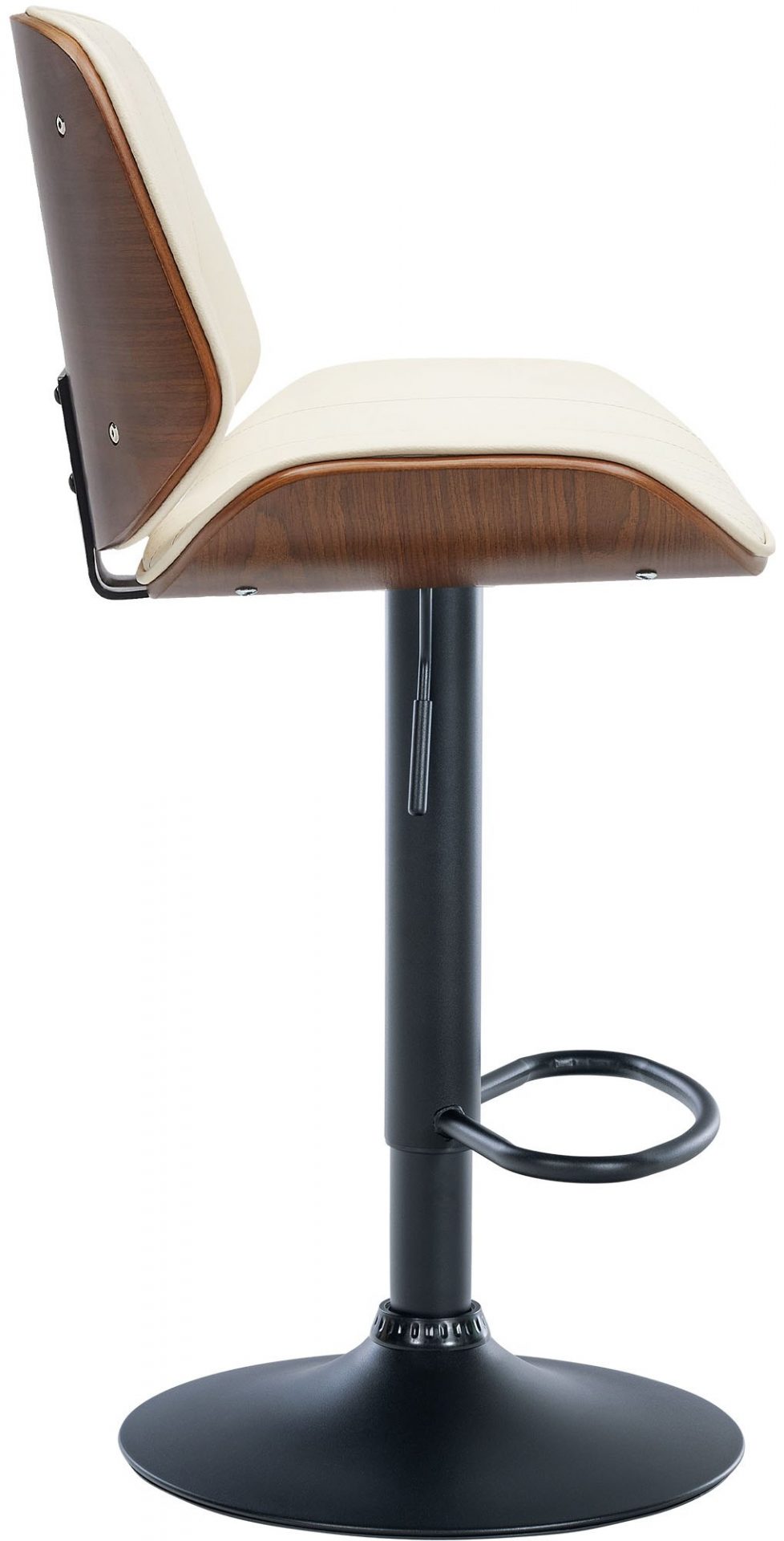 Barhocker Nova Kunstleder schwarz, walnuss/creme