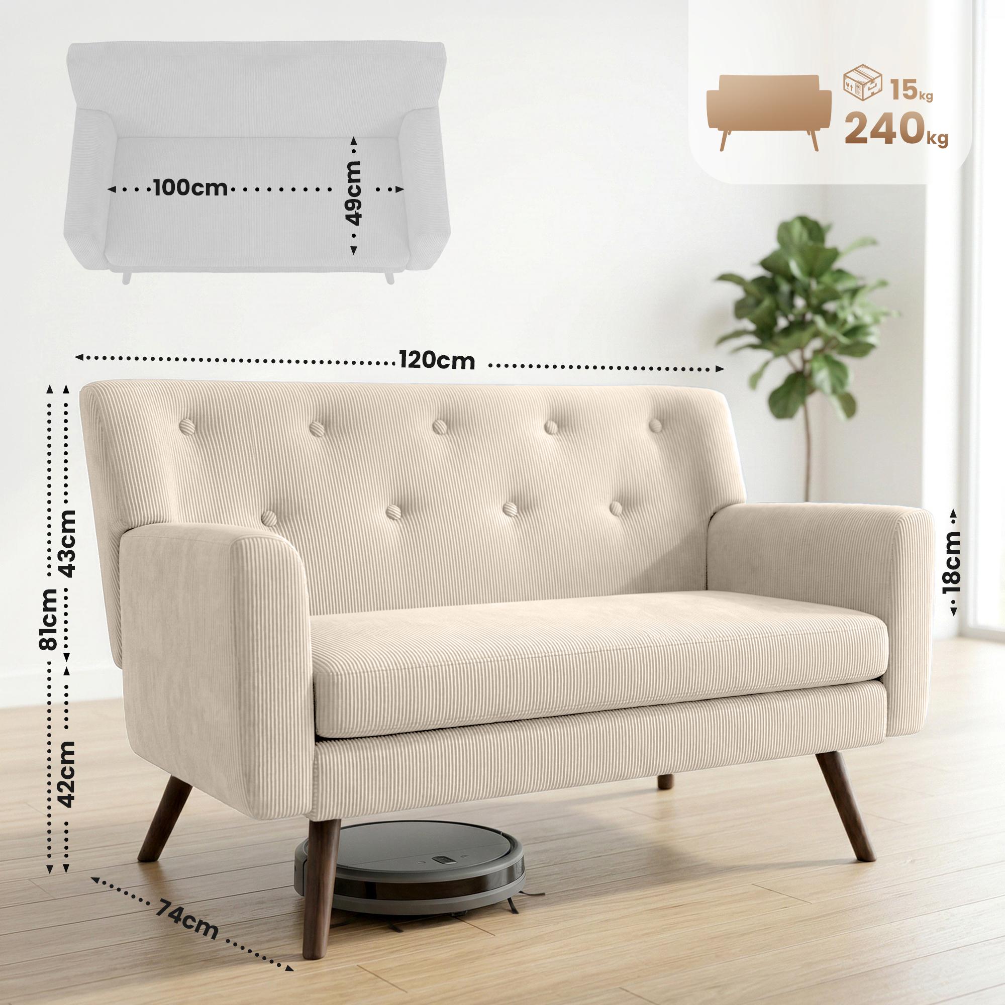 Sofa Kioni Cord, creme