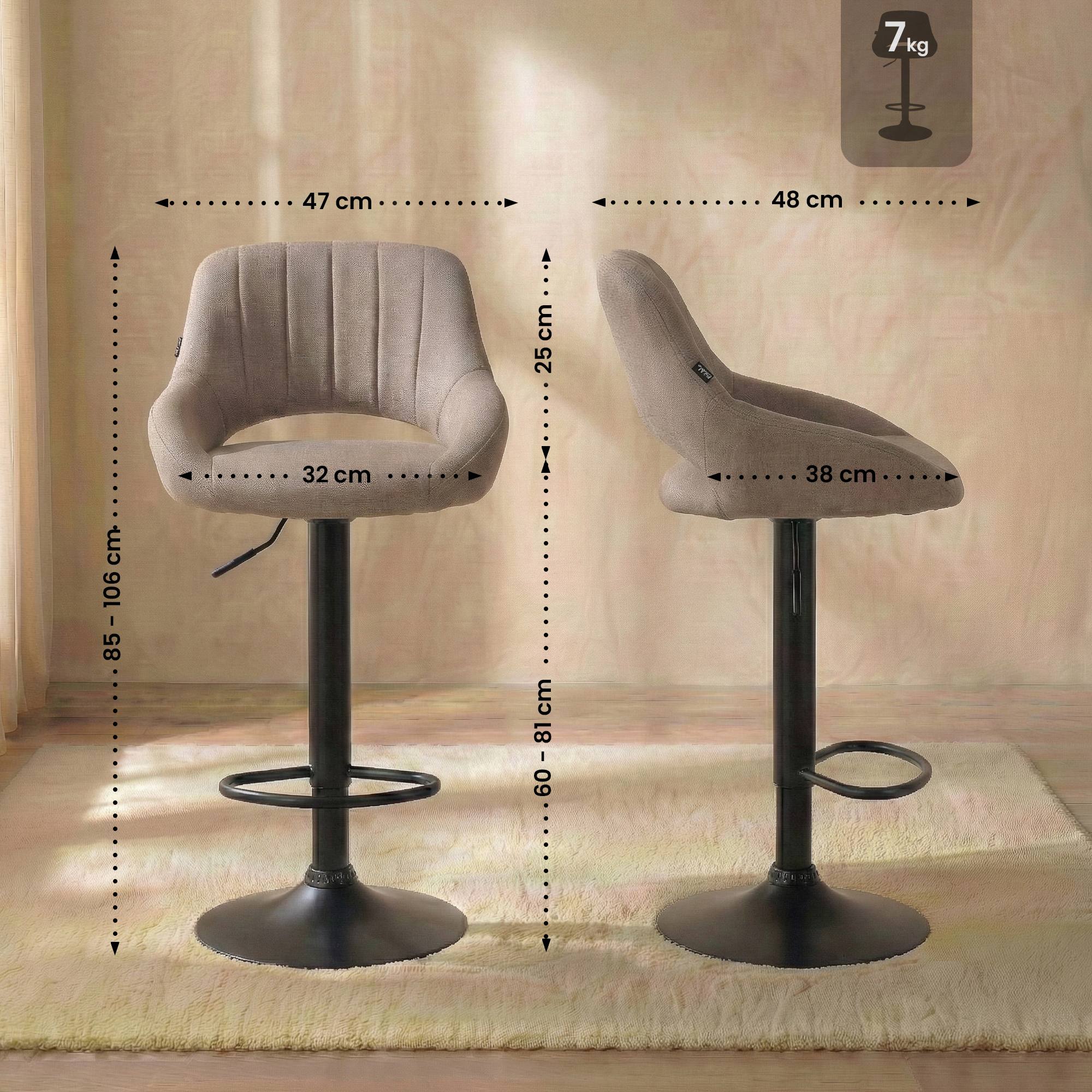 2er Set Barhocker Milet Stoff B, taupe