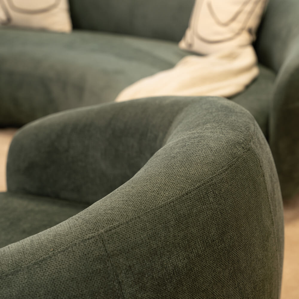 Sofa CASARA Webstoff Dunkelgrün - 258 x 128 x 72 cm