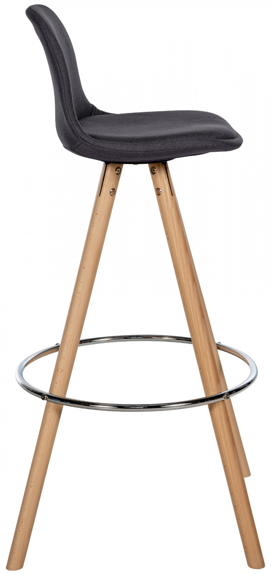 Barhocker Corbin Stoff Rund natura, dunkelgrau