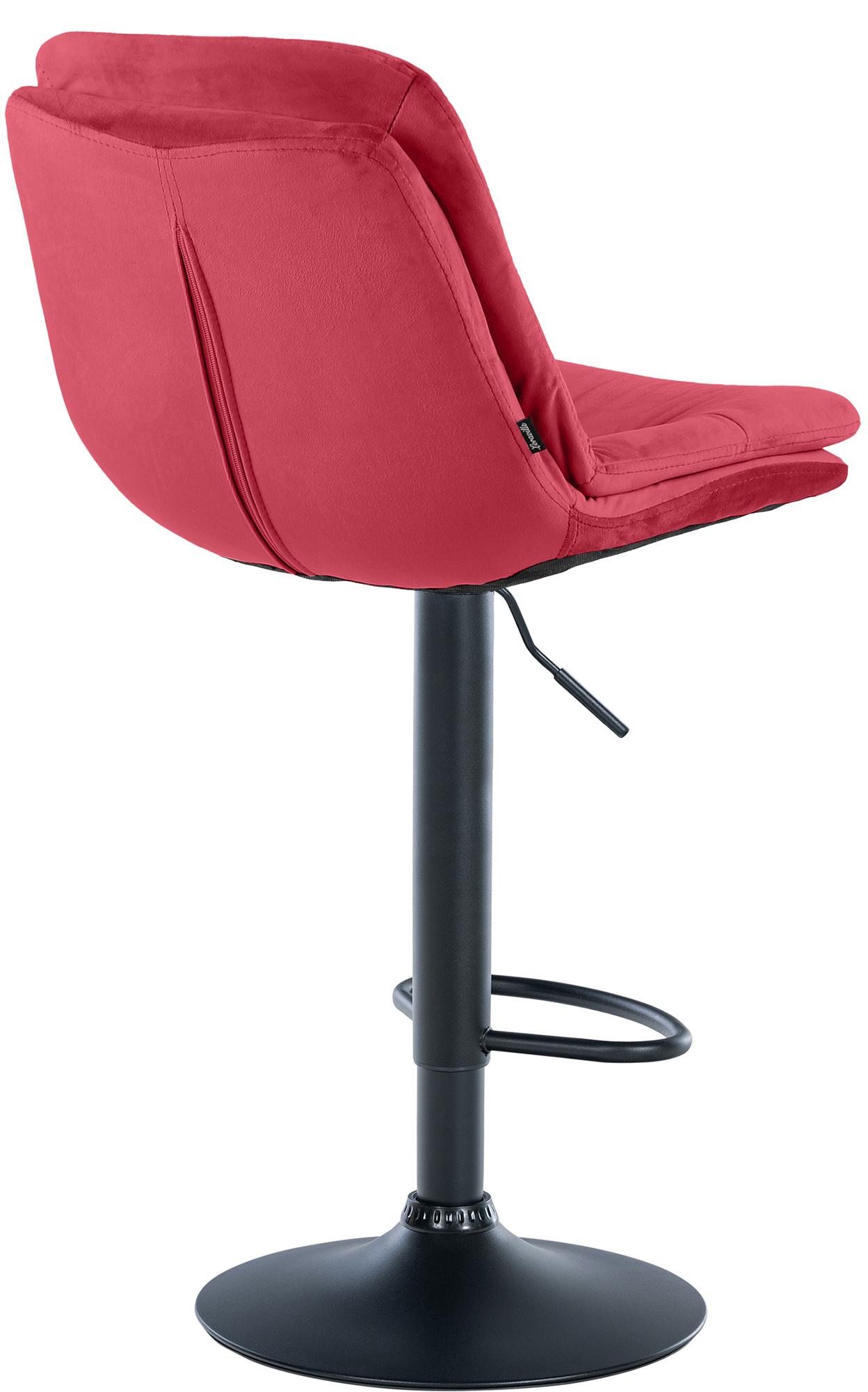 Barhocker Laurel Samt schwarz, rot