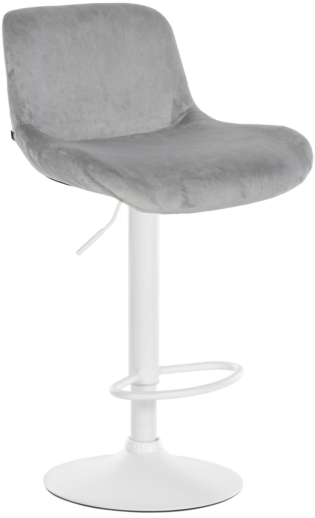 Barhocker Solon Weiß Samt, grau