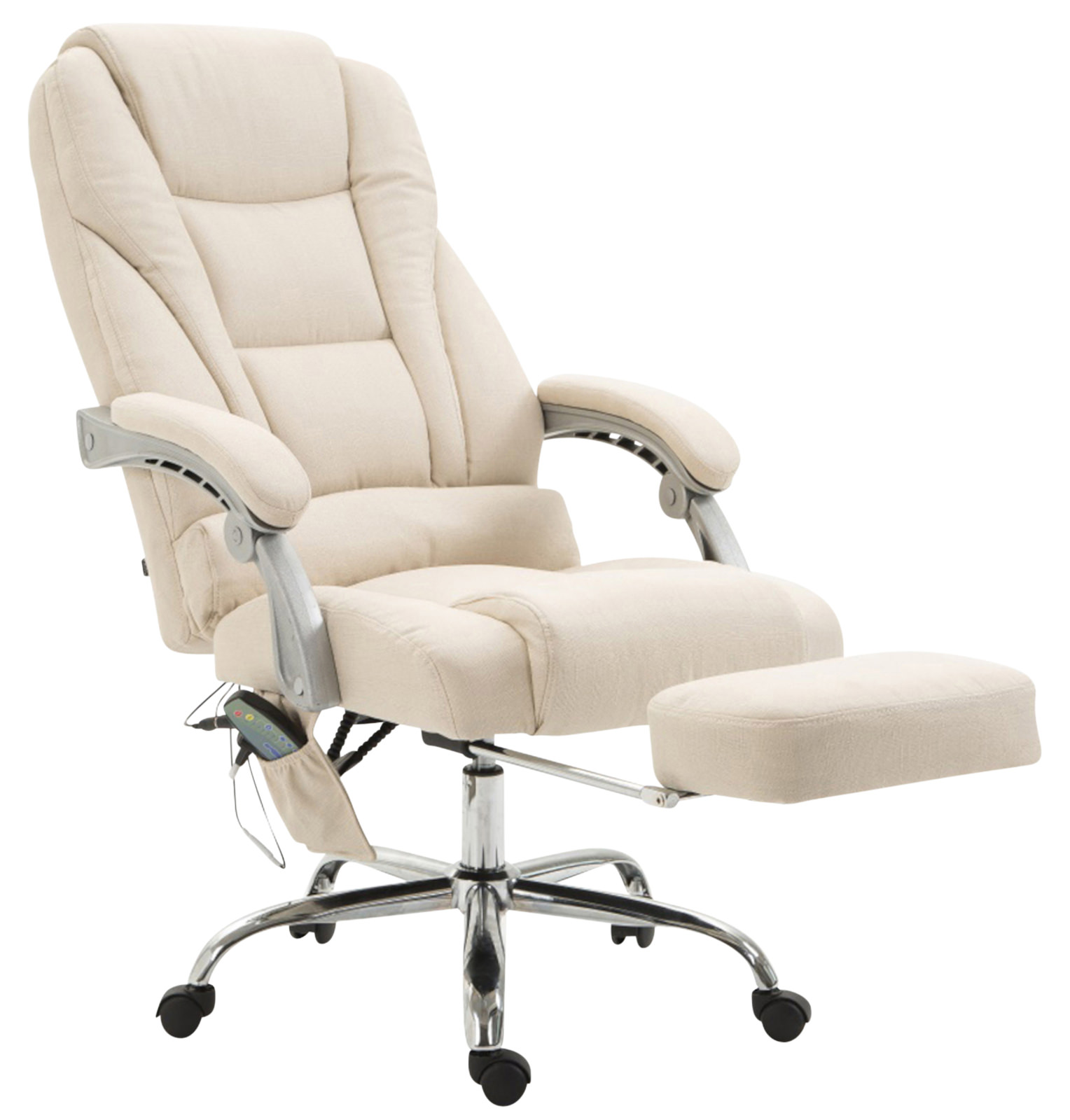 Bürostuhl Pacific Stoff mit Massagefunktion, creme