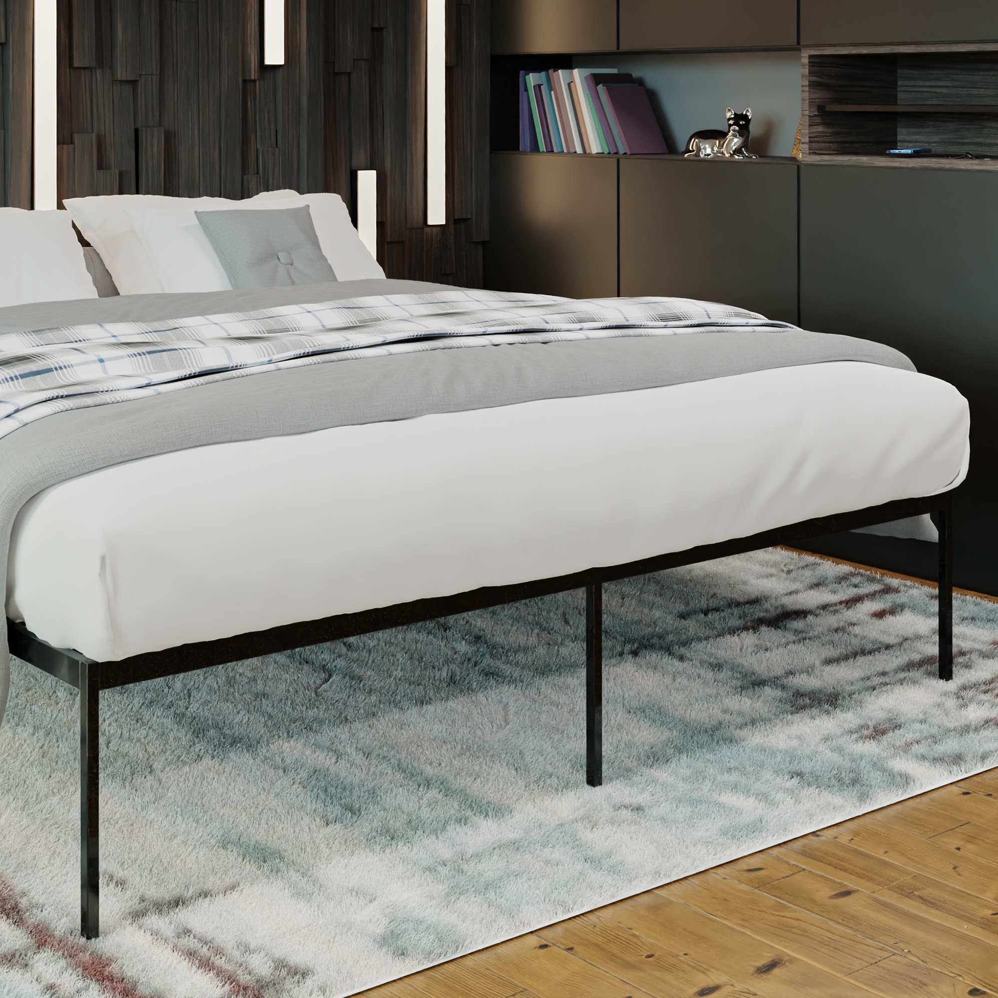 Metallbett Fargo 200x200x42 cm, schwarz