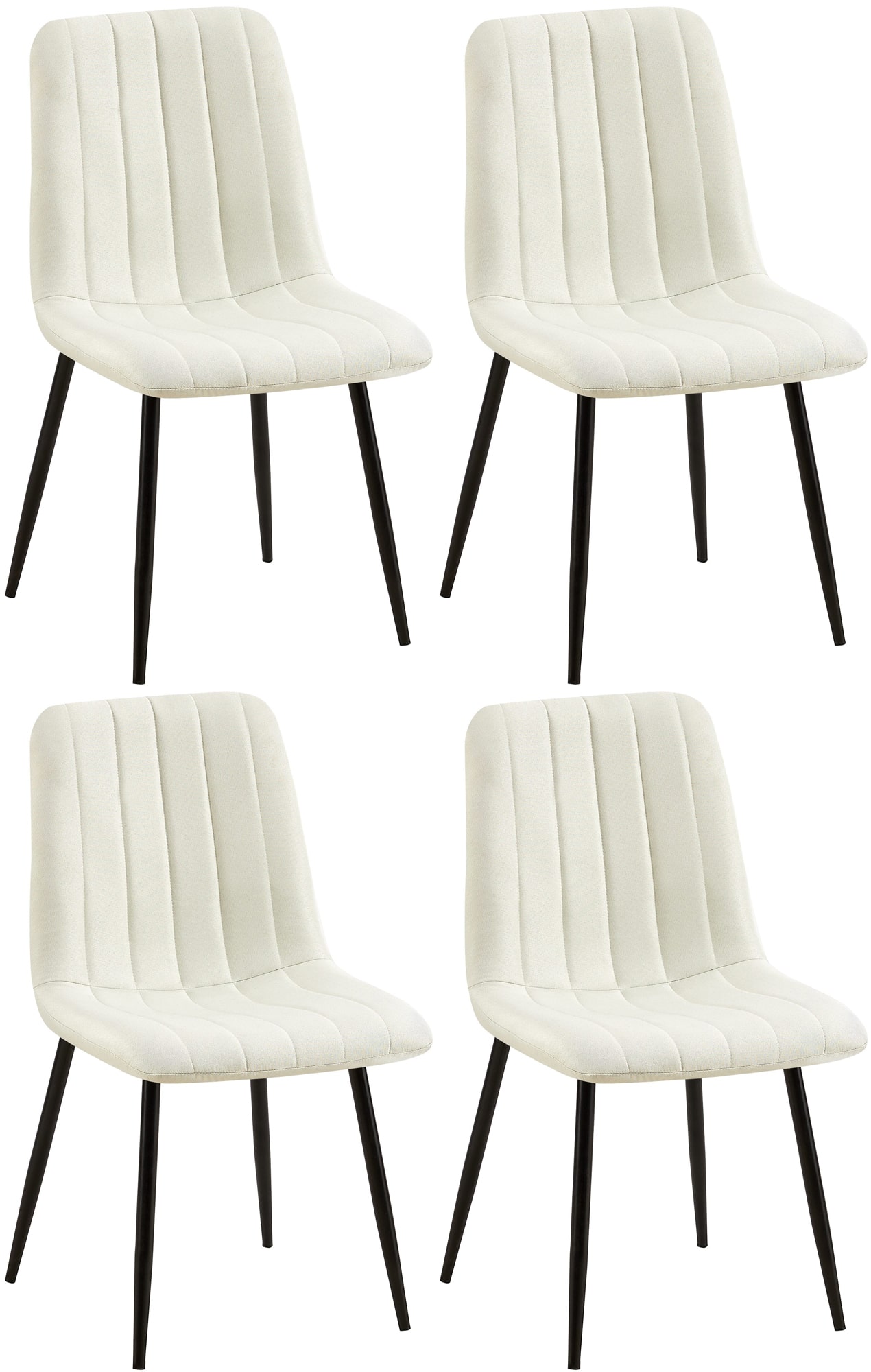 4er Set Stühle Dijon Stoff, creme