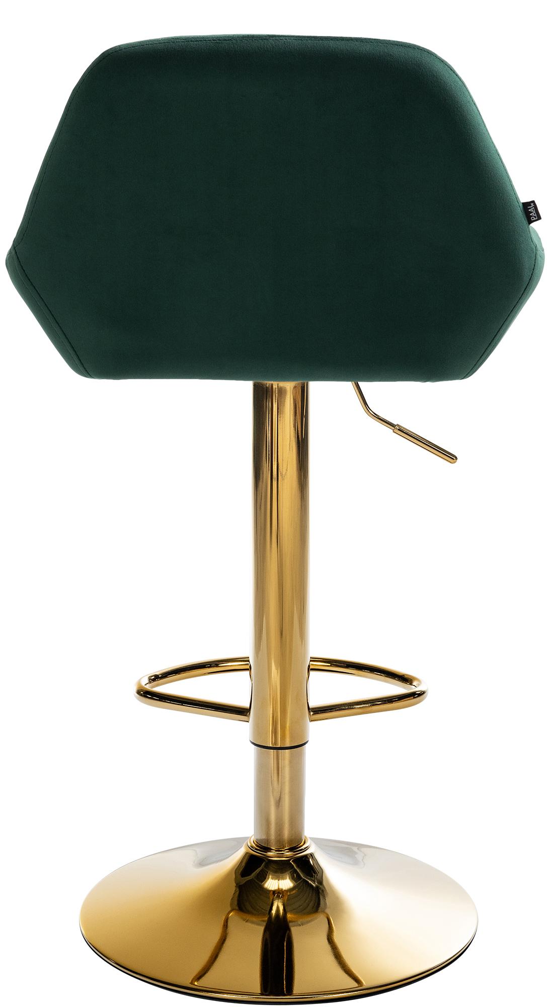 2er Set Barhocker Braga Gold Samt, dunkelgrün