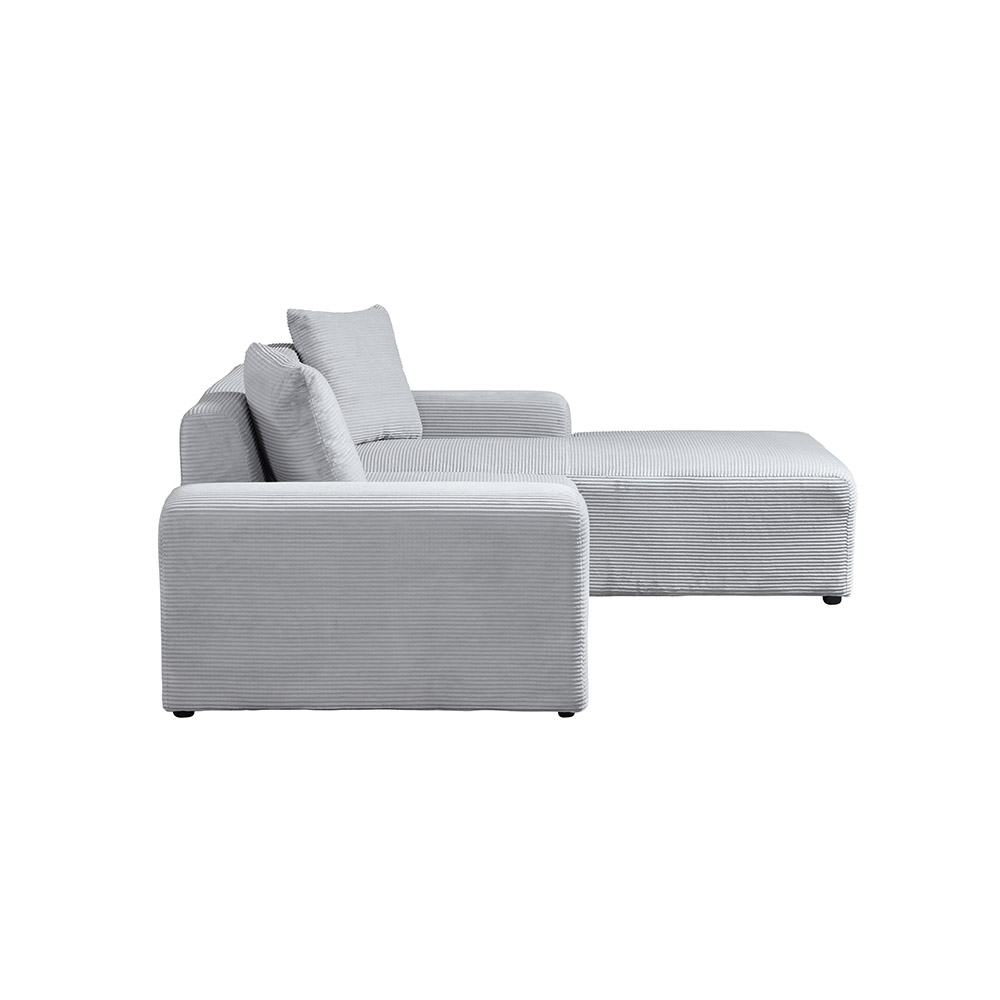 Ecksofa AMELIO Cord Grau Rechts - 240 x 178 cm