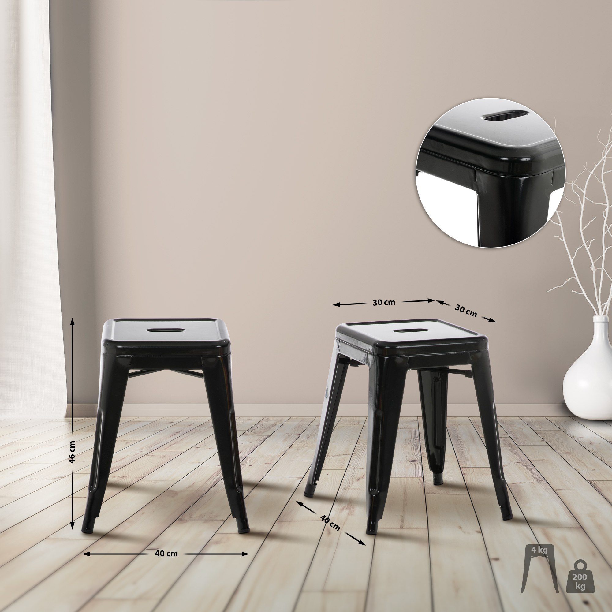 Hocker Armin, schwarz
