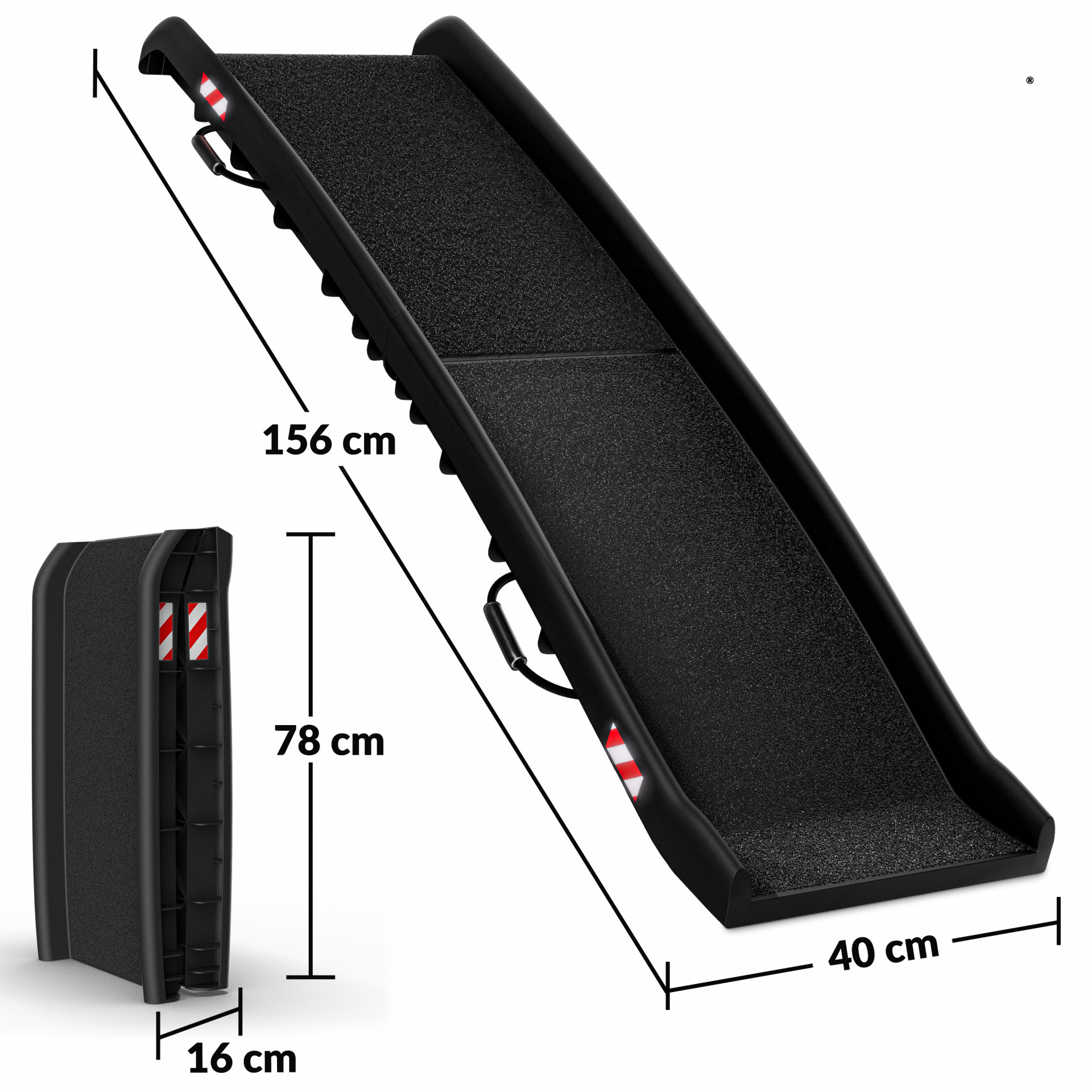 Hunderampe Auto Schwarz 156x40x16cm klappbar