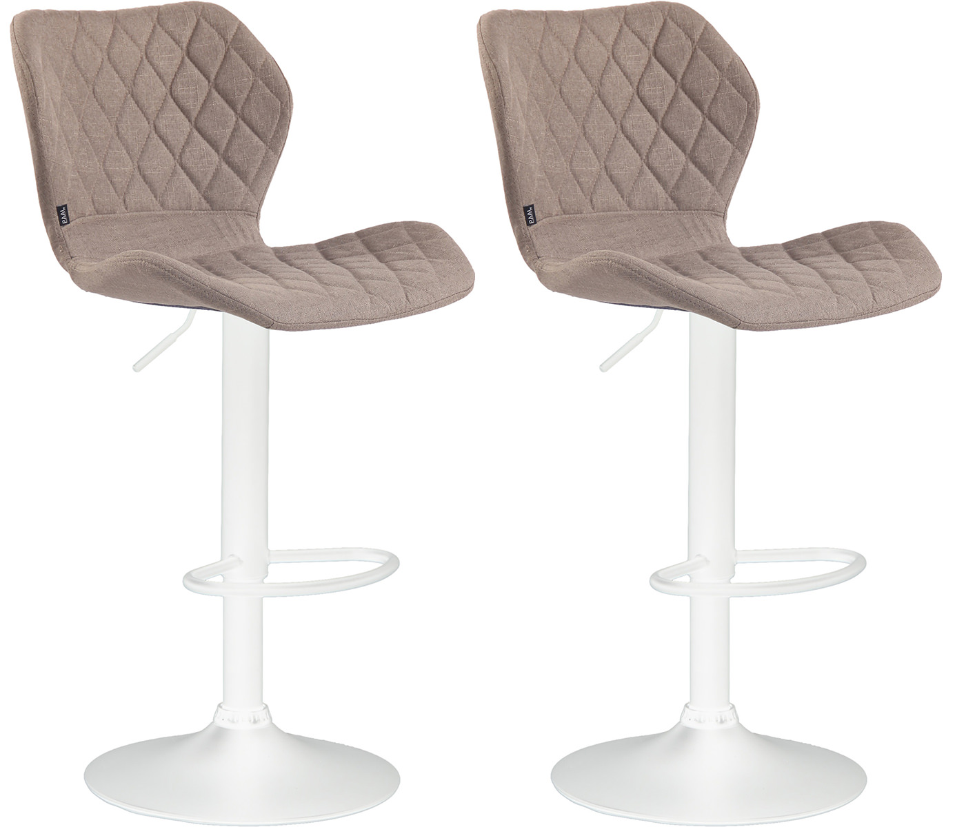 2er Set Barhocker Cork Stoff weiß, taupe
