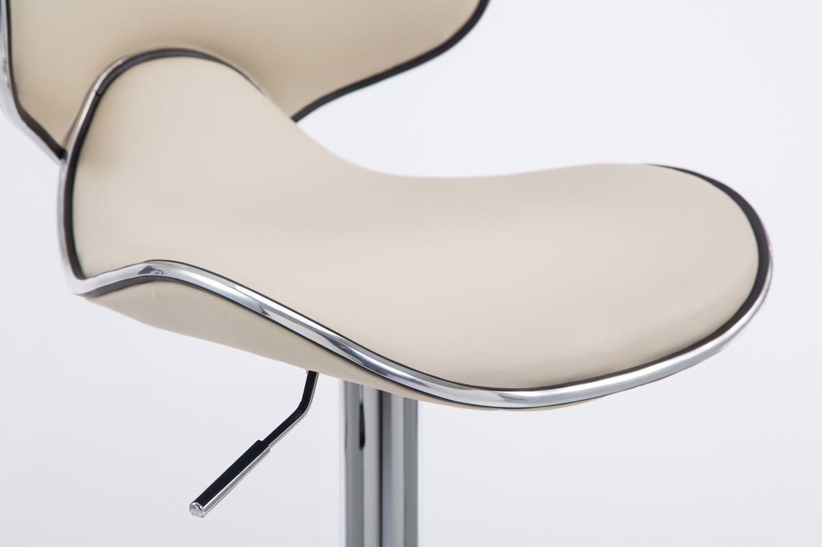2er Set Barhocker Las Vegas V2 Kunstleder chrom, creme