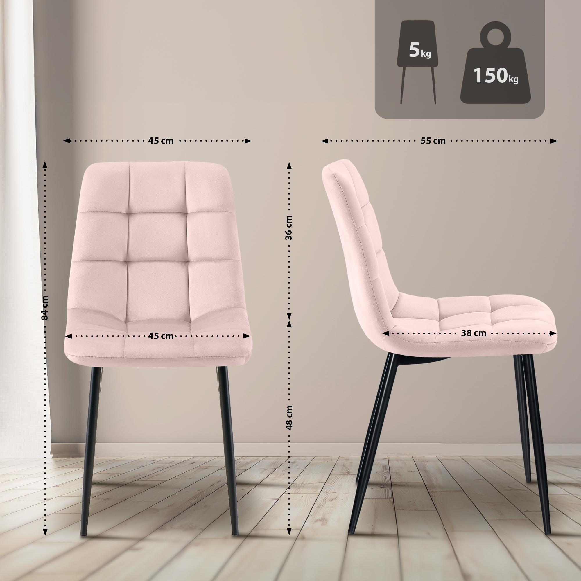Esszimmerstuhl Tilde Samt, pink