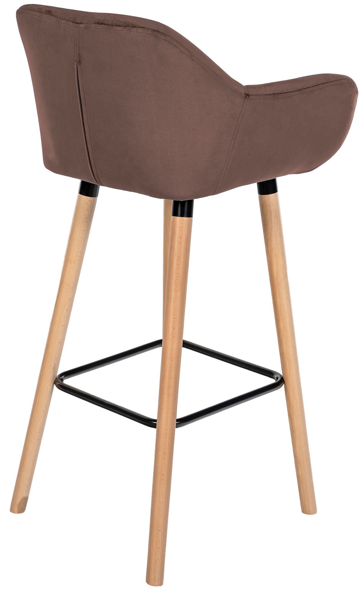 2er Set Barhocker Grant Samt, coffee