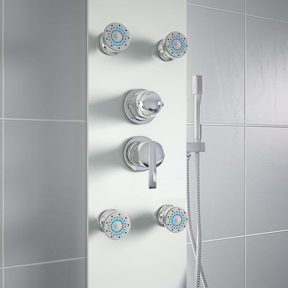 Duschpaneel mit Regendusche DIVE - Weiß
