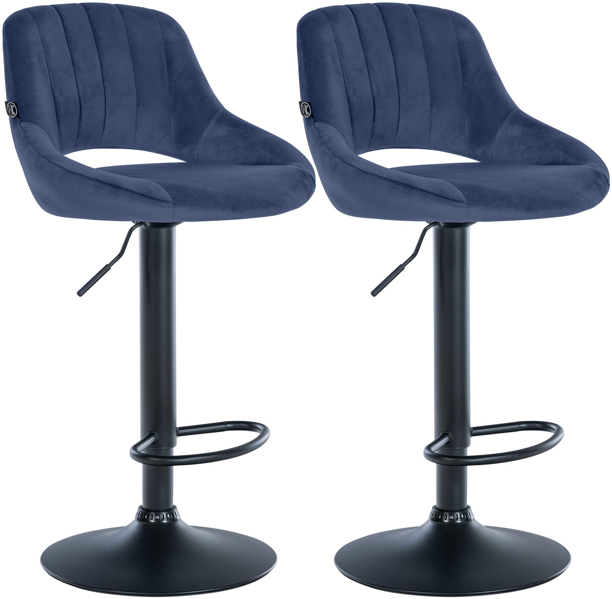 2er Set Barhocker Milet Samt B, blau