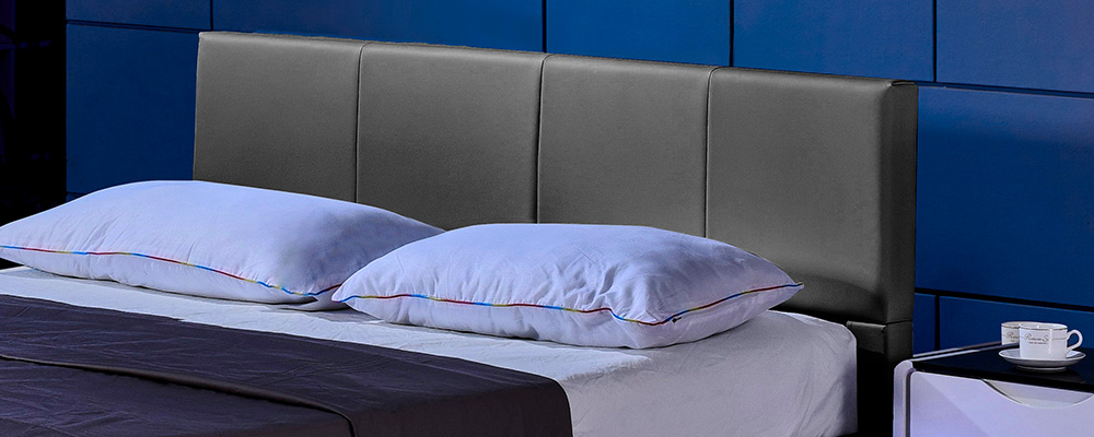 LED Bett ASTEROID - 160 x 200 cm Dunkelgrau