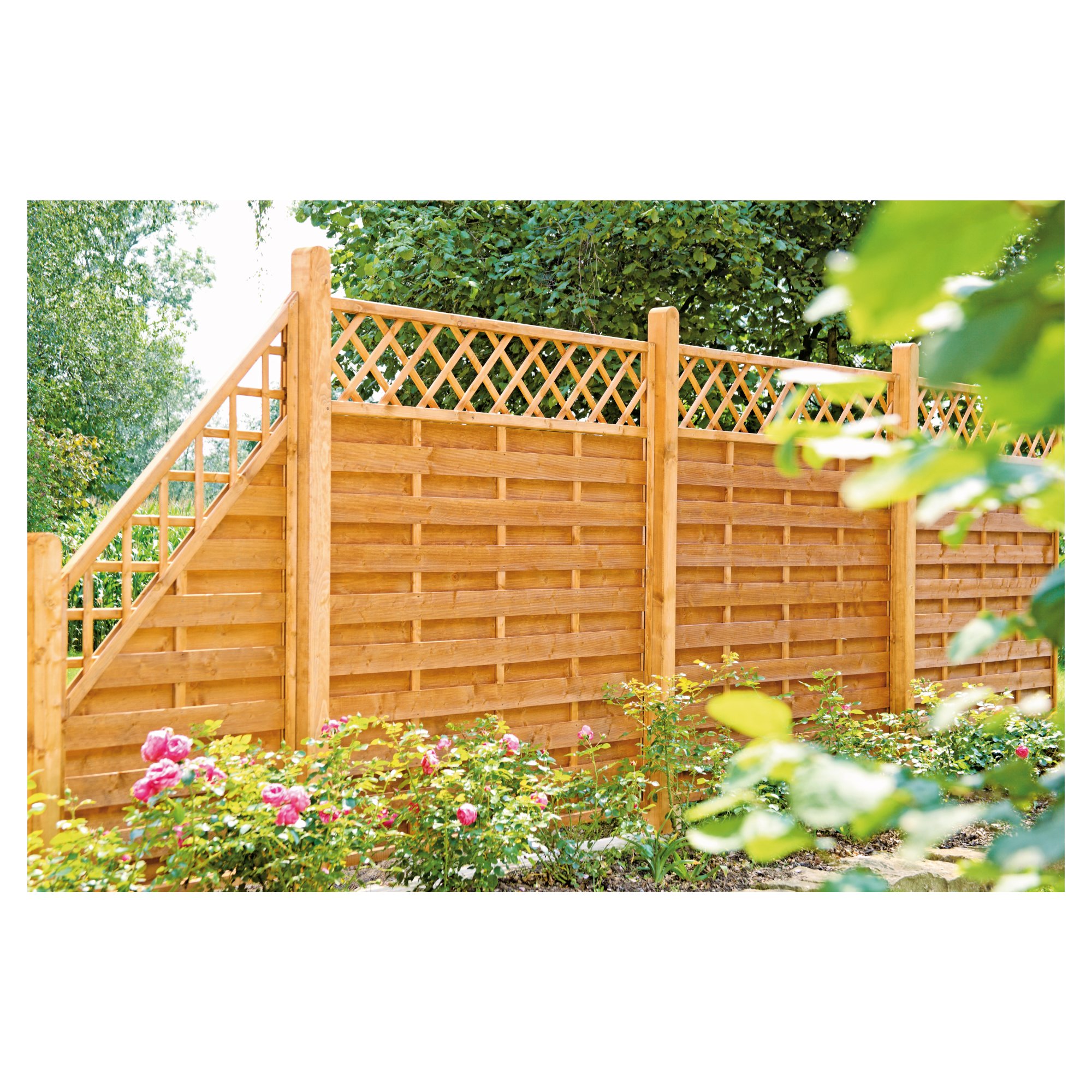 SUNLINE-Serie Ranki, 90 x 180 cm, Rahmen 45 x 45 mm, pinienfarbig lasiert