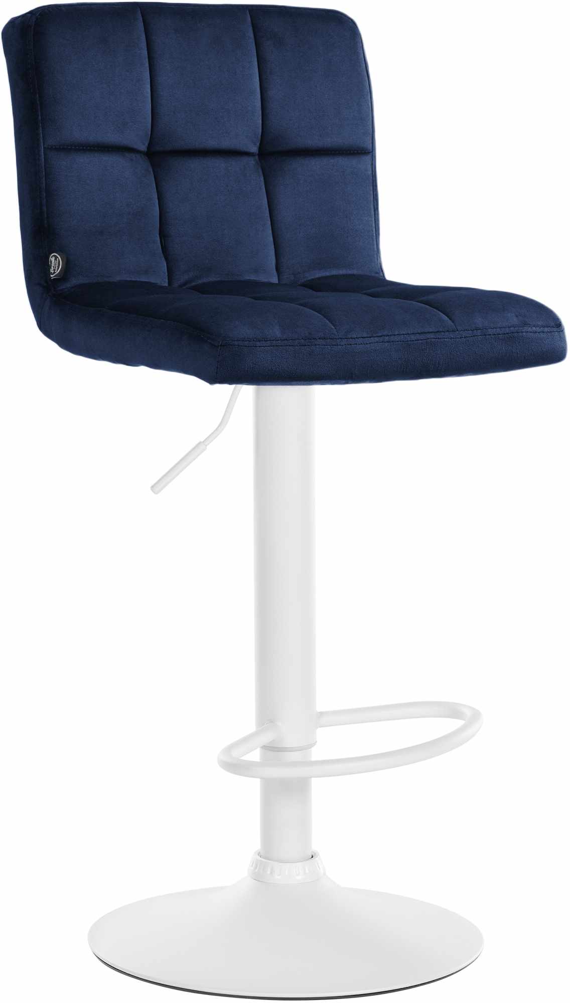 Barhocker Peru Samt weiß, blau