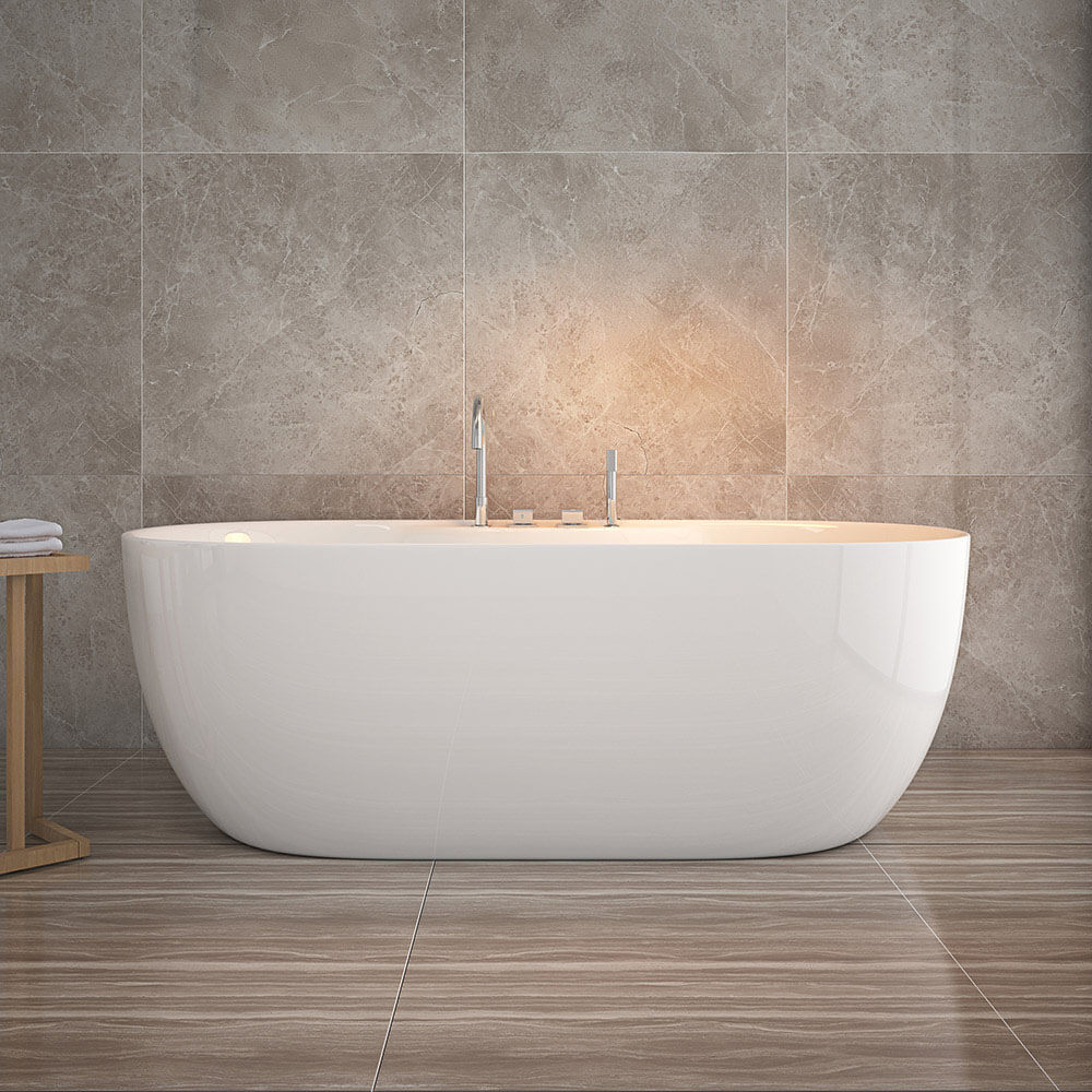 Badewanne mit Armatur LENI - 170 x 80 cm