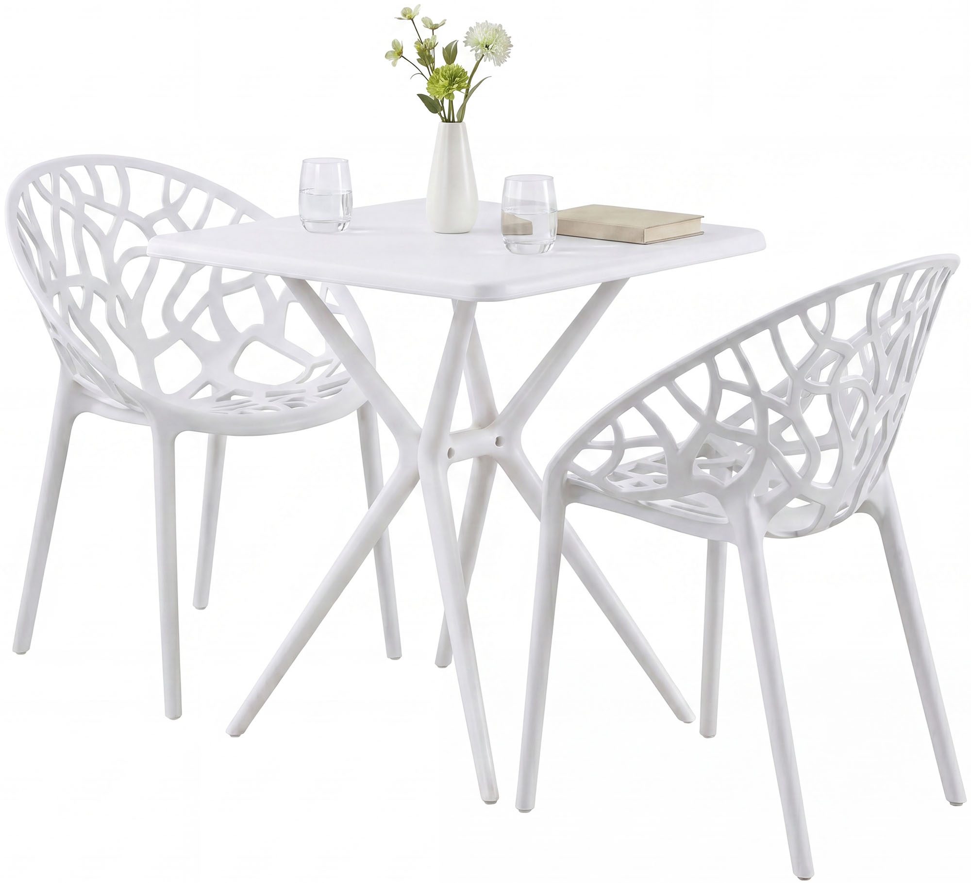 Gartenmöbel-Set Lumera mit 2 Stühlen, weiß