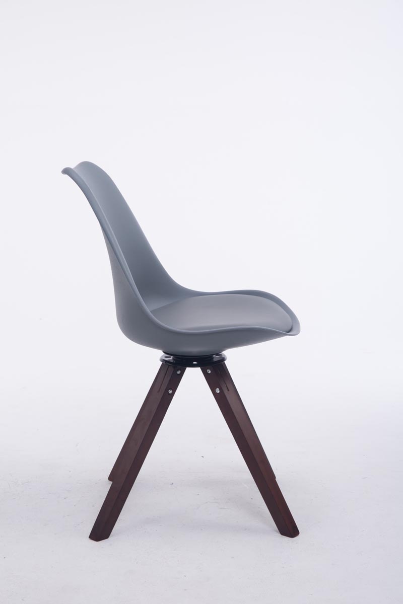 Besucherstuhl Troyes Drehbar Walnuss Square, grau