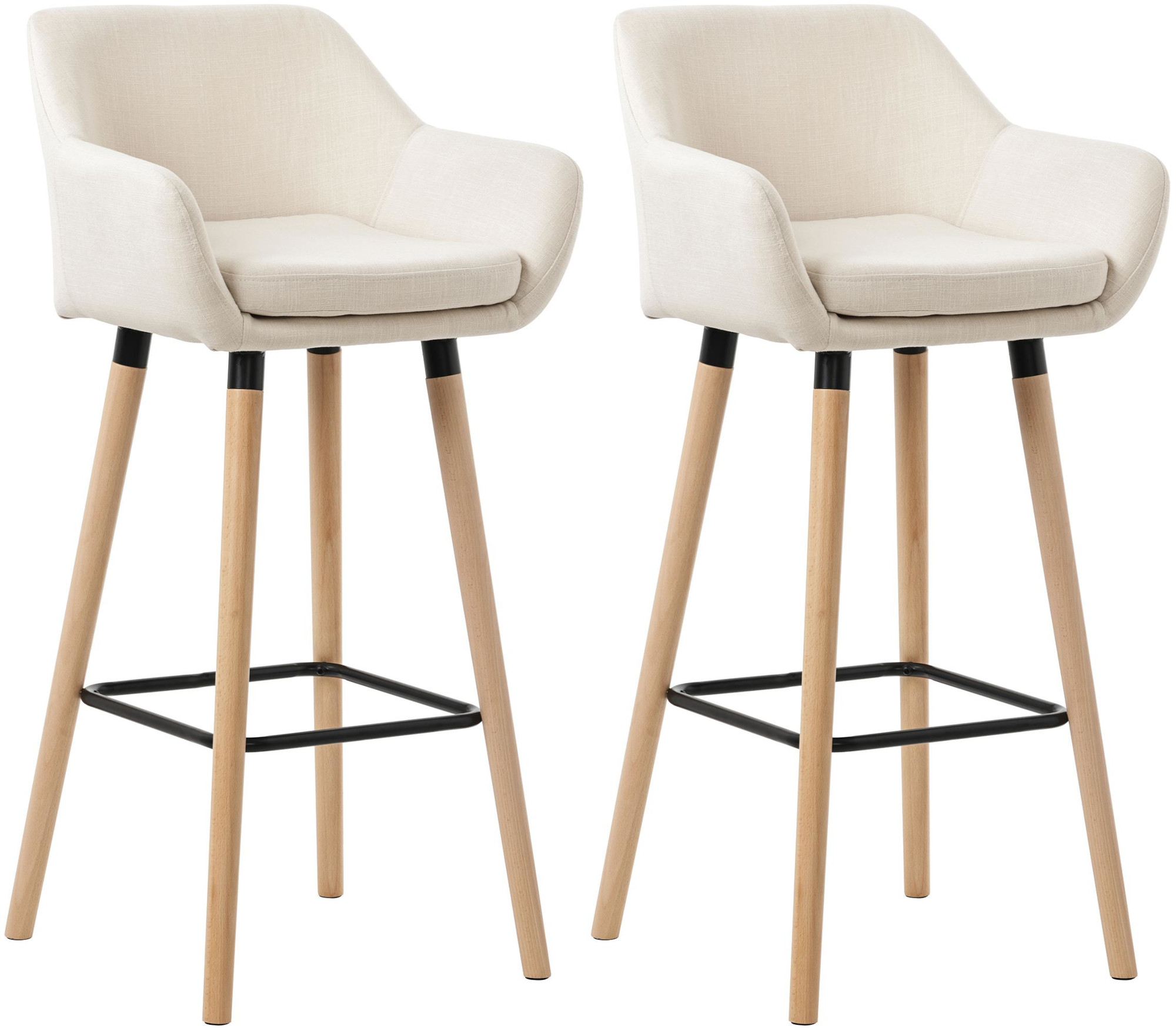 2er Set Barhocker Grant Stoff, beige