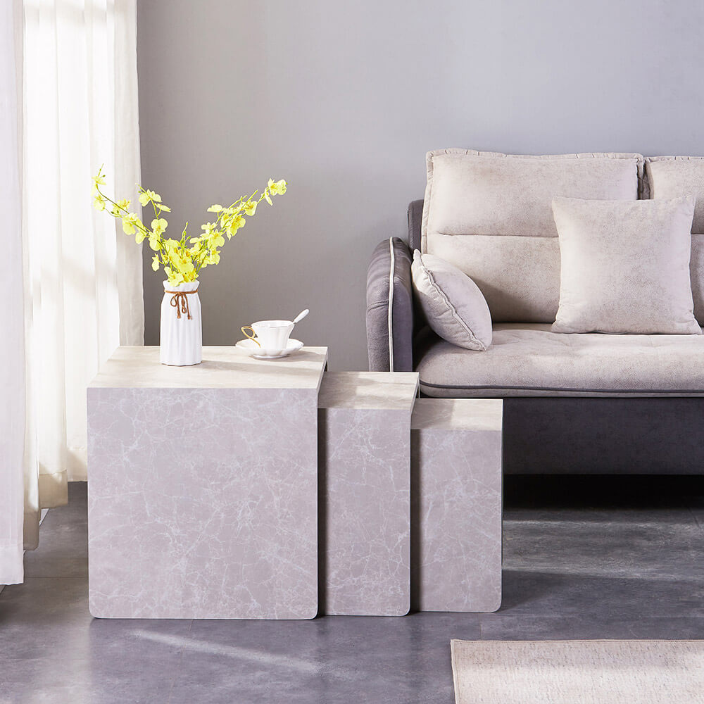 Beistelltisch IRIMA – 3er SetMarmor Beige