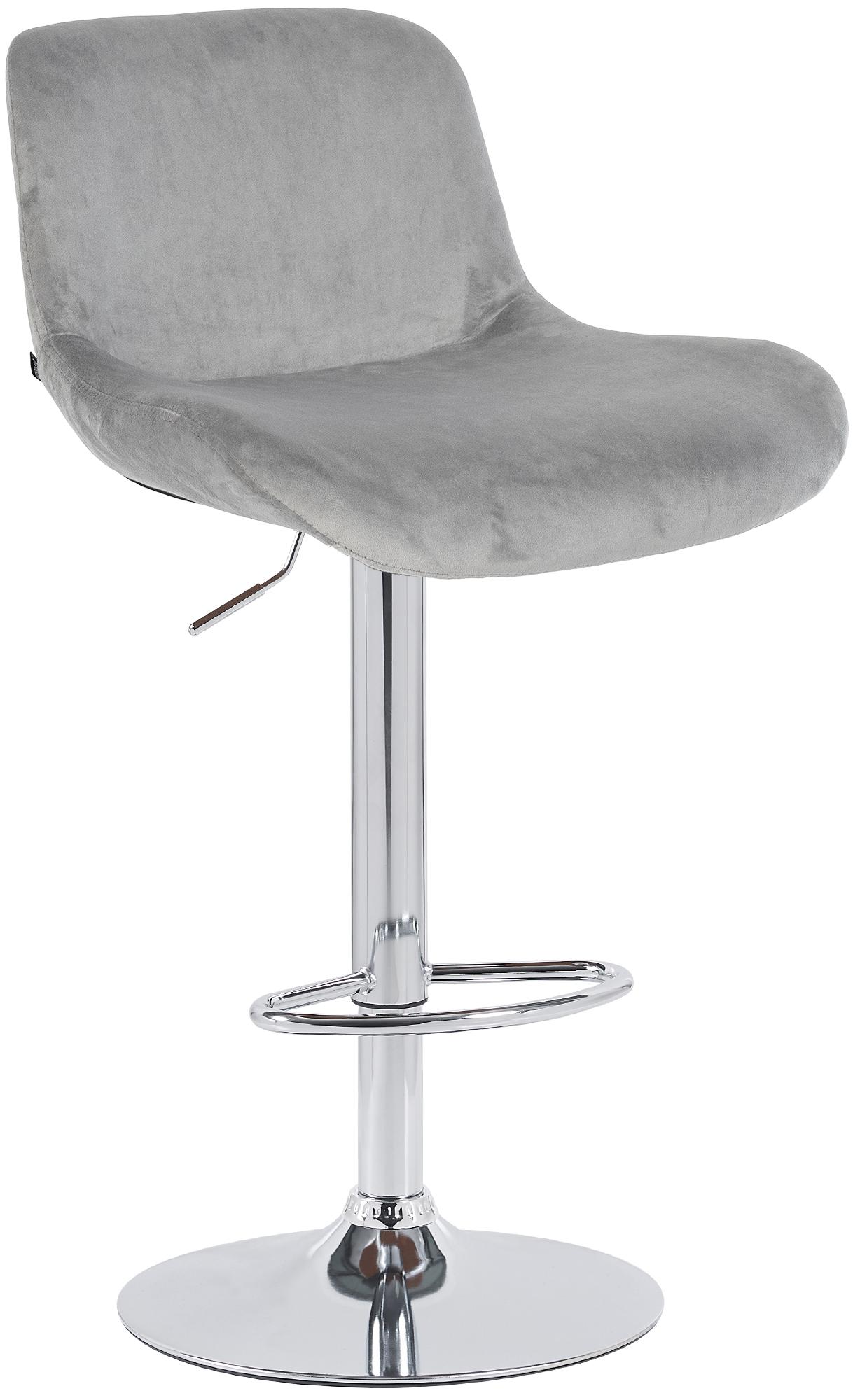Barhocker Solon Chrom Samt, grau