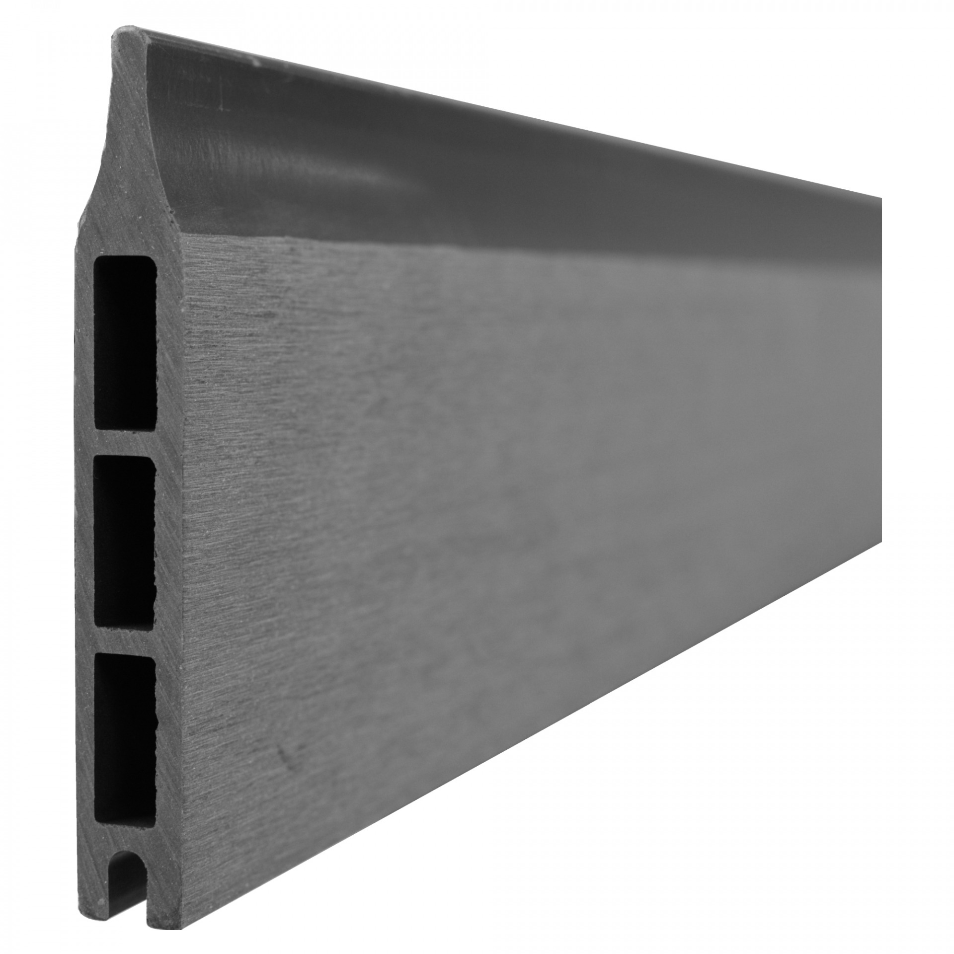 WOLLBACH-Serie, WPC-Steckzaun-Set, ca. 175 x 180 cm, GRAU, inkl. Start & Abschluss silber