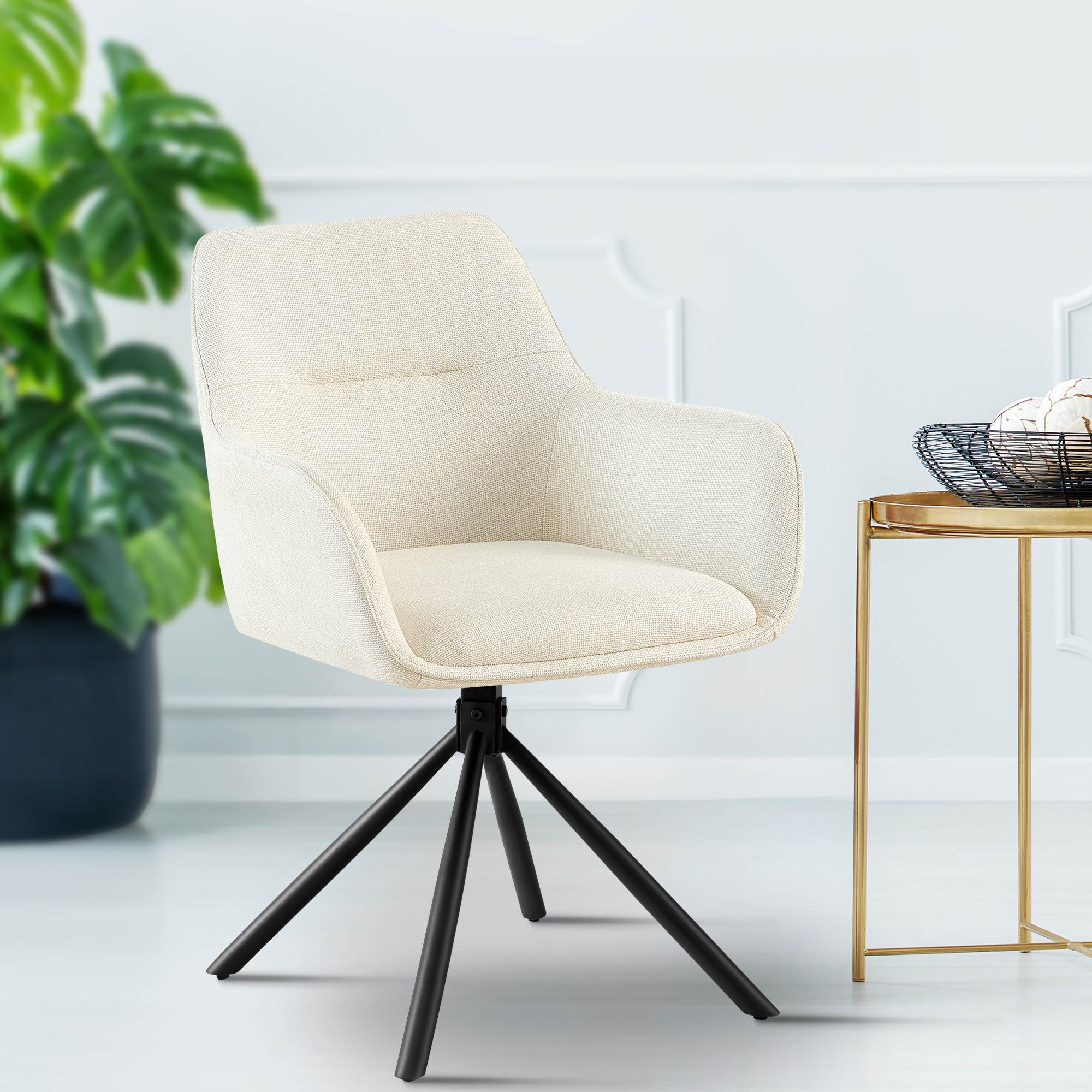 Stuhl Tipton Stoff, creme