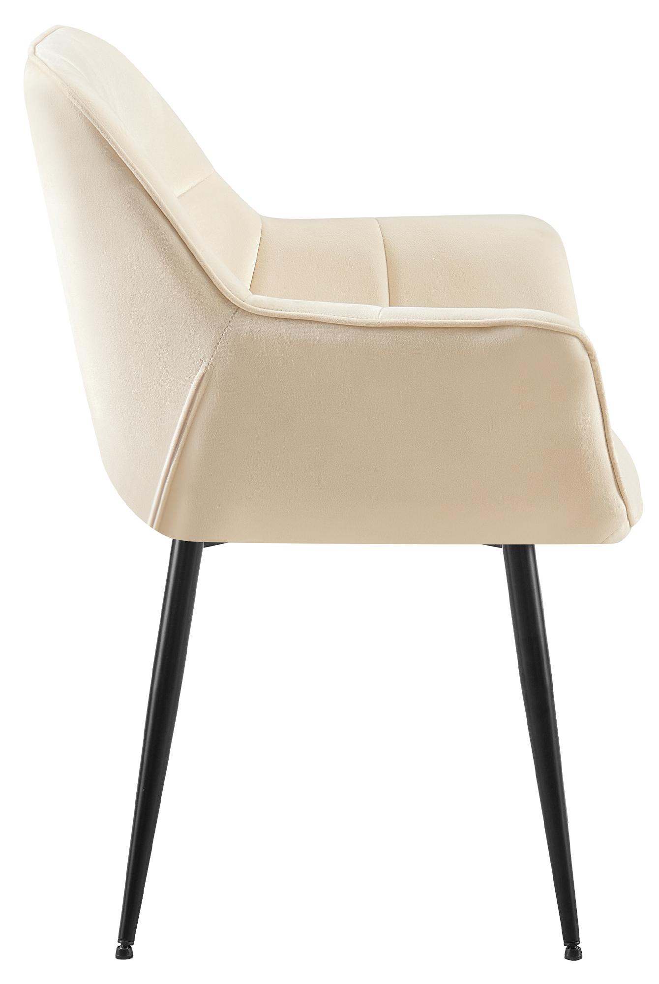 Esszimmerstuhl Roseville Samt, creme