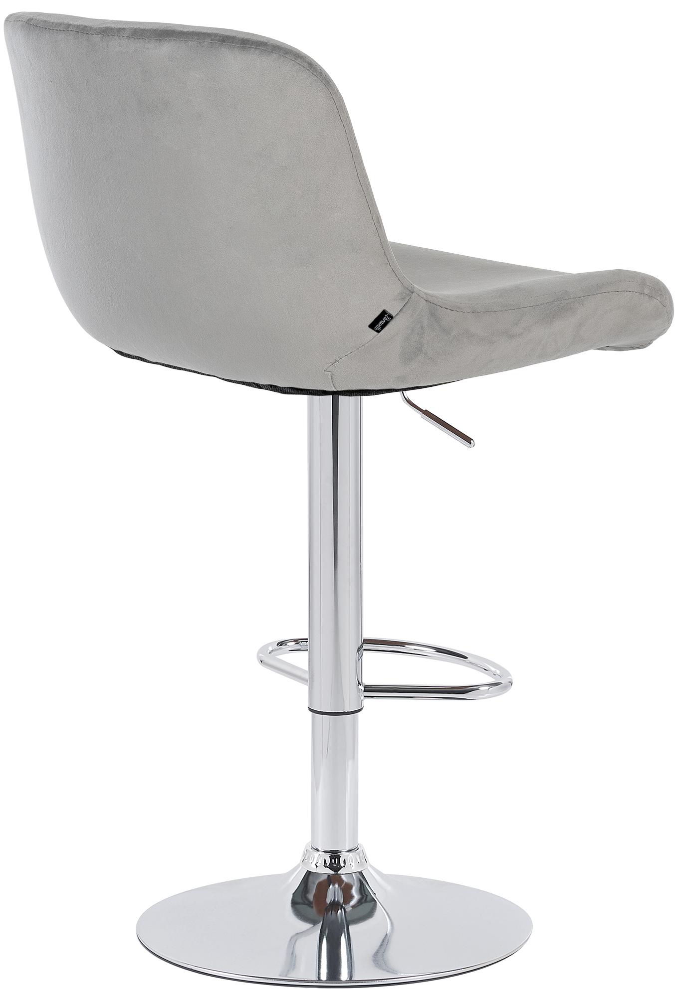 2er Set Barhocker Solon Chrom Samt, grau