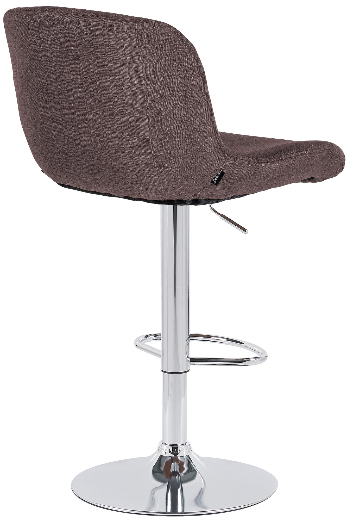 Barhocker Solon Chrom Stoff, dunkelbraun