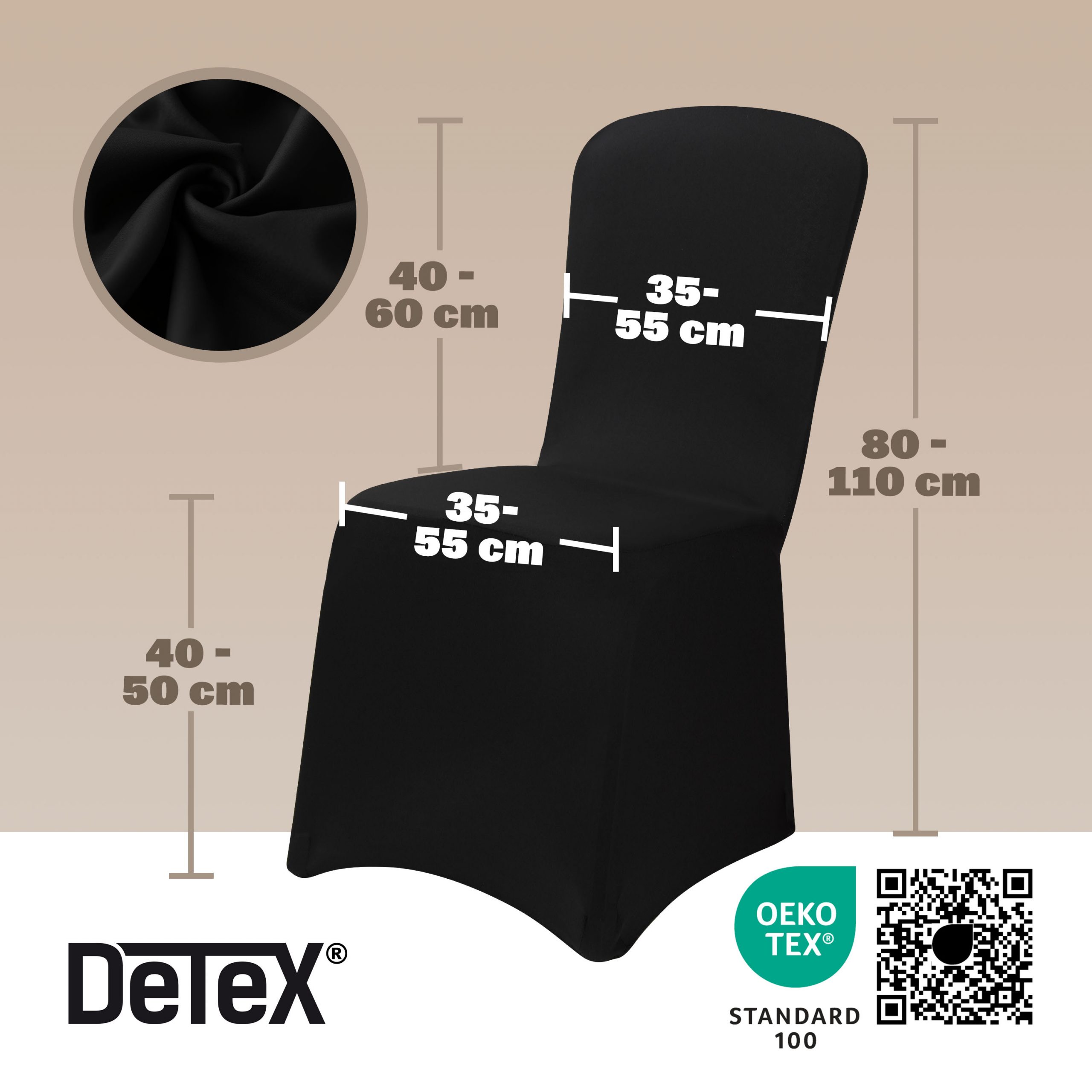 Stuhlhusse 6er-Set Anthrazit OEKO-TEX®