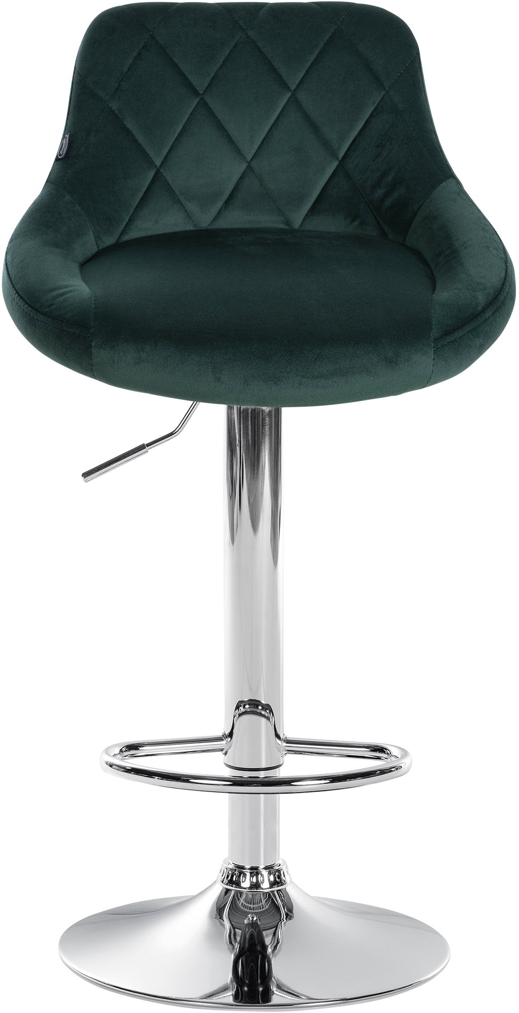 2er Set Barhocker Lazio Samt chrom, dunkelgrün