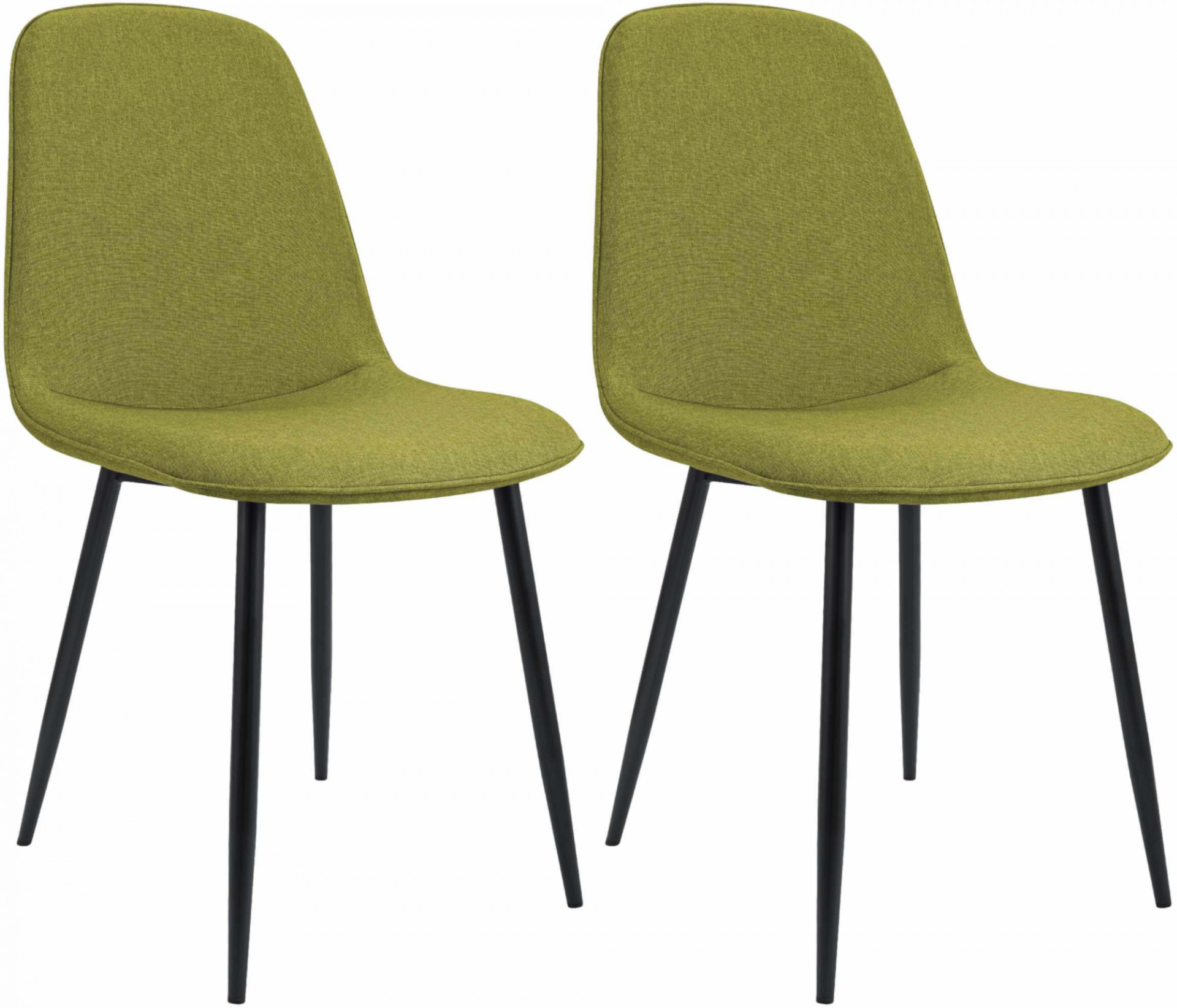 2er Set Esszimmerstuhl Maryam Stoff, grün