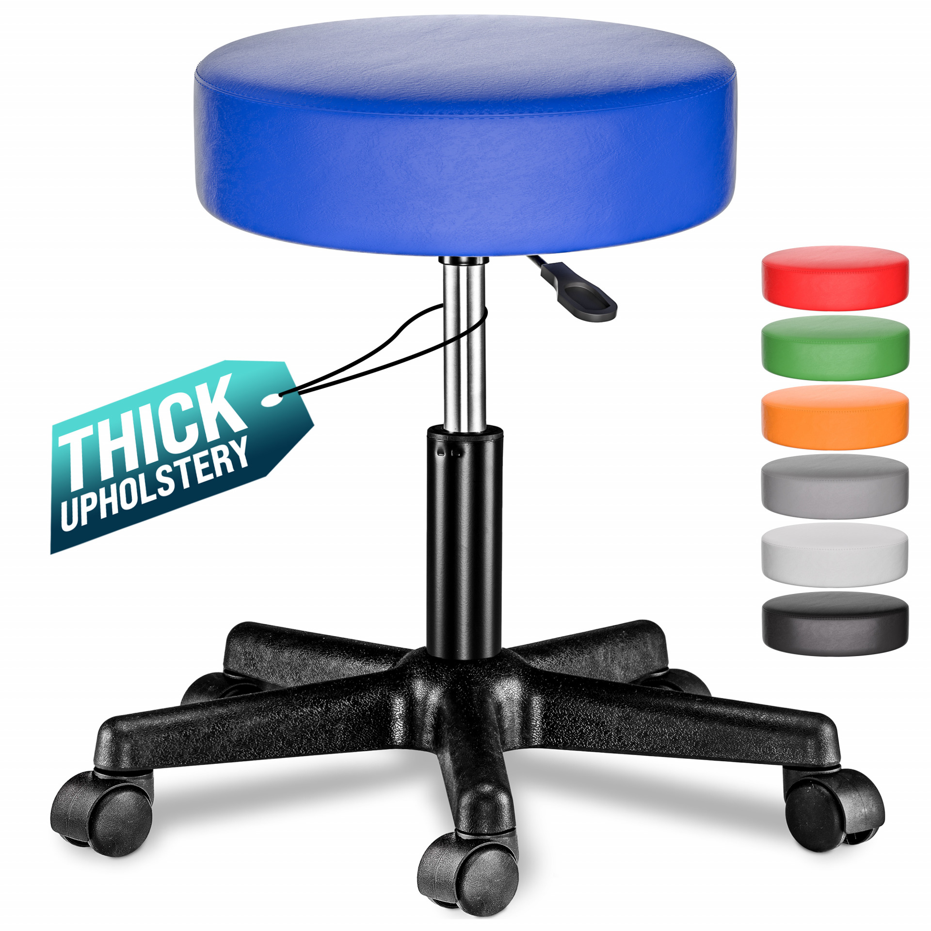 Rollhocker Kunstleder Blau 360° drehbar