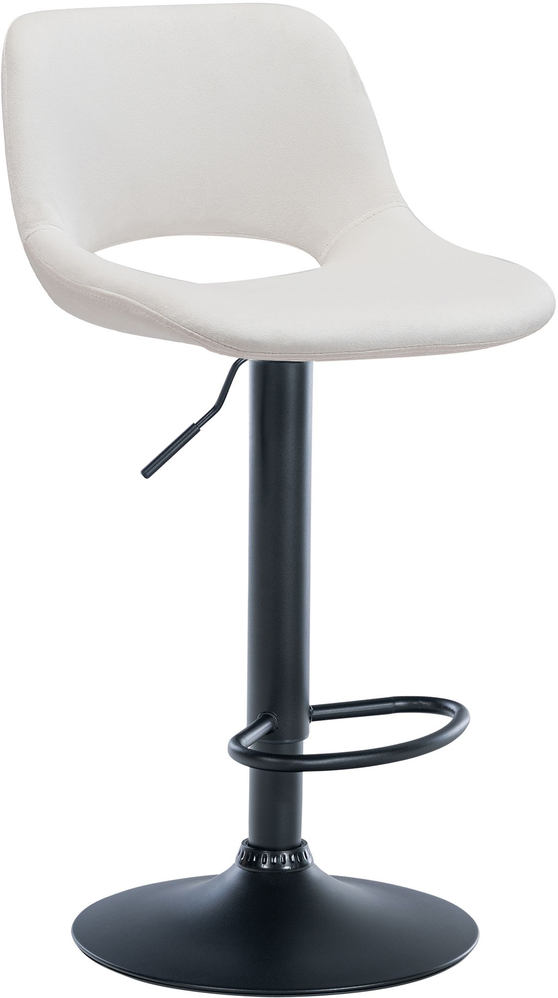 Barhocker Camden Samt schwarz, creme