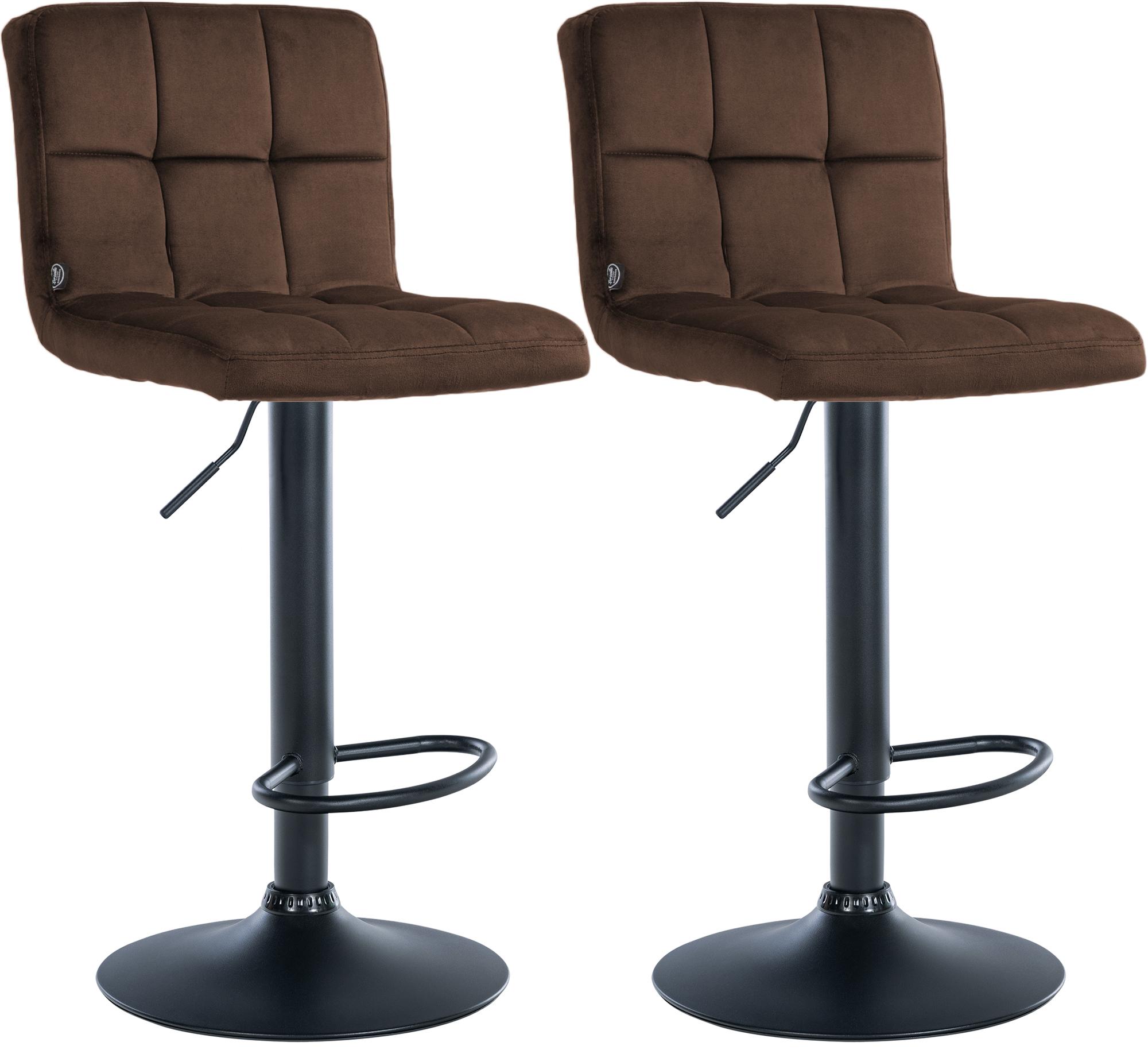 2er Set Barhocker Peru Samt schwarz, braun