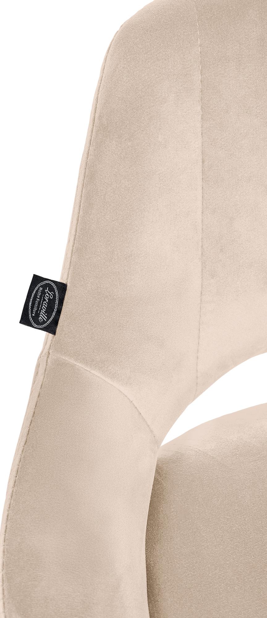 2er Set Barhocker Milet Samt C, creme