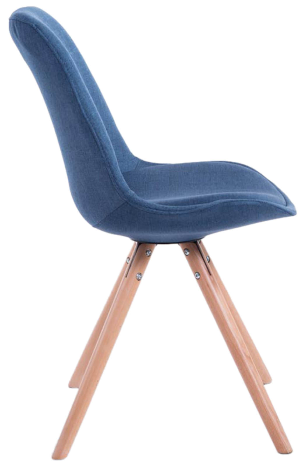 4er Set Stühle Toulouse Stoff Natura Rund, blau