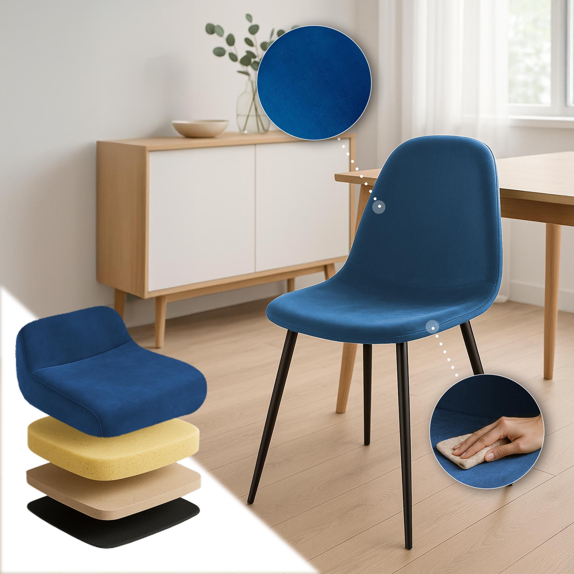 Esszimmerstuhl Napier Samt, blau