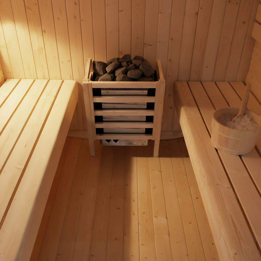 Outdoor Sauna CUBE DELUXE L - 194 x 220 cm für 4 Personen